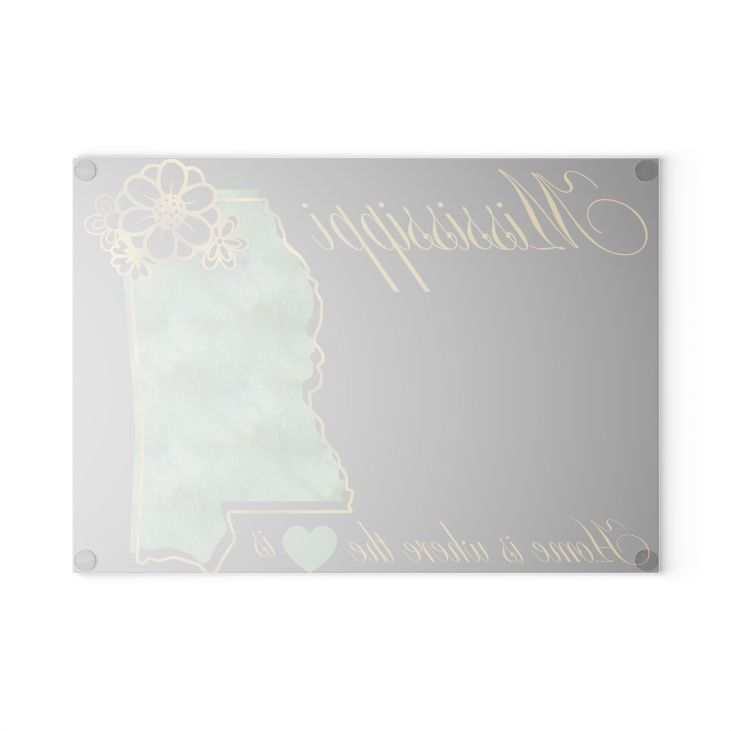 💚 Mississippi Floral Cutting Board – Southern Charm with Heartfelt Elegance 🌼
