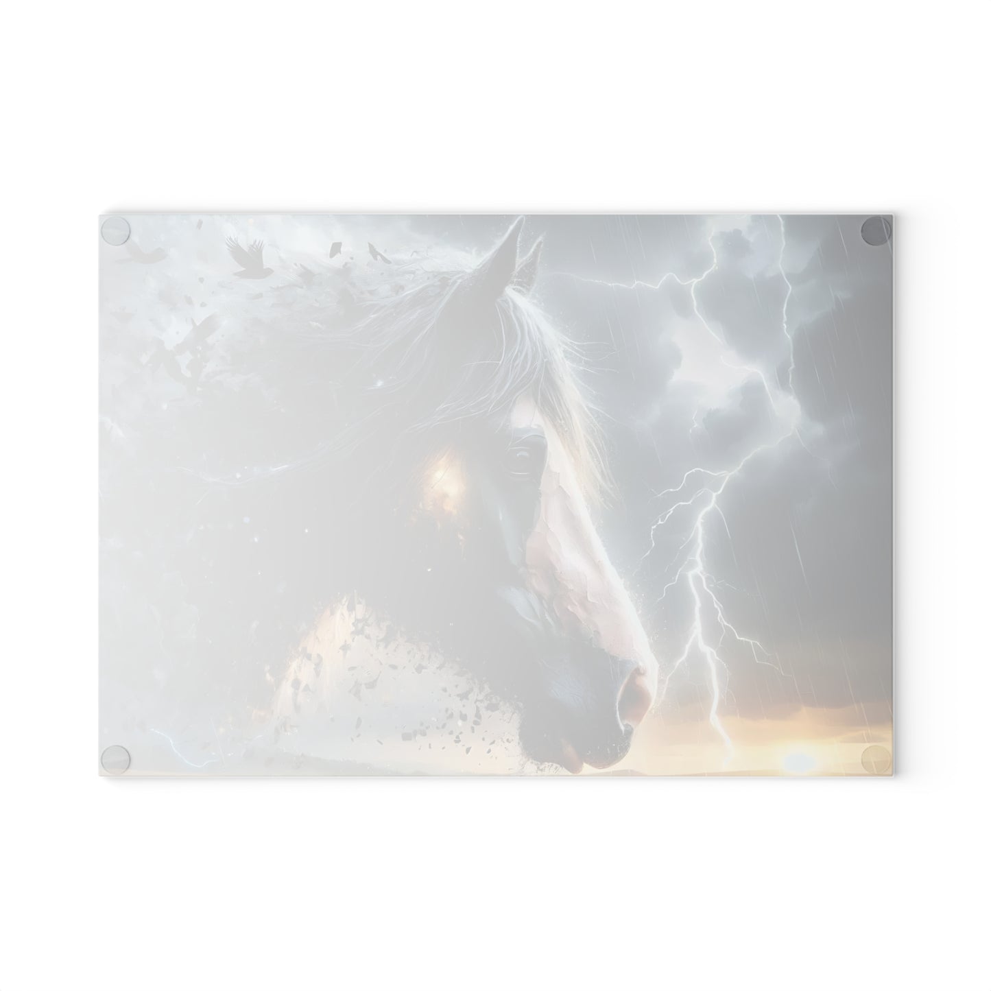 Tabla de cortar de caballo, tabla de cortar de vidrio templado, tabla de charcutería, tabla de cortar, regalo de inauguración de la casa, tabla de cortar personalizada