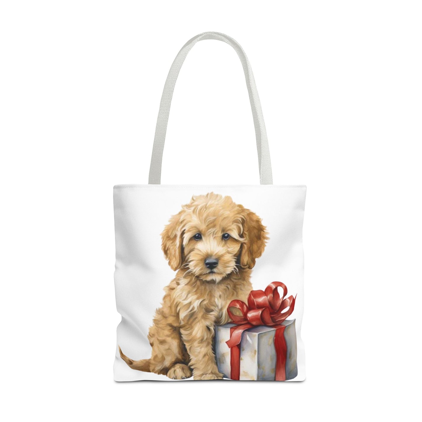 🎁 Goldendoodle Puppy Tote Bag – Sweet & Snuggly Holiday Charm for Dog Lovers 🐶