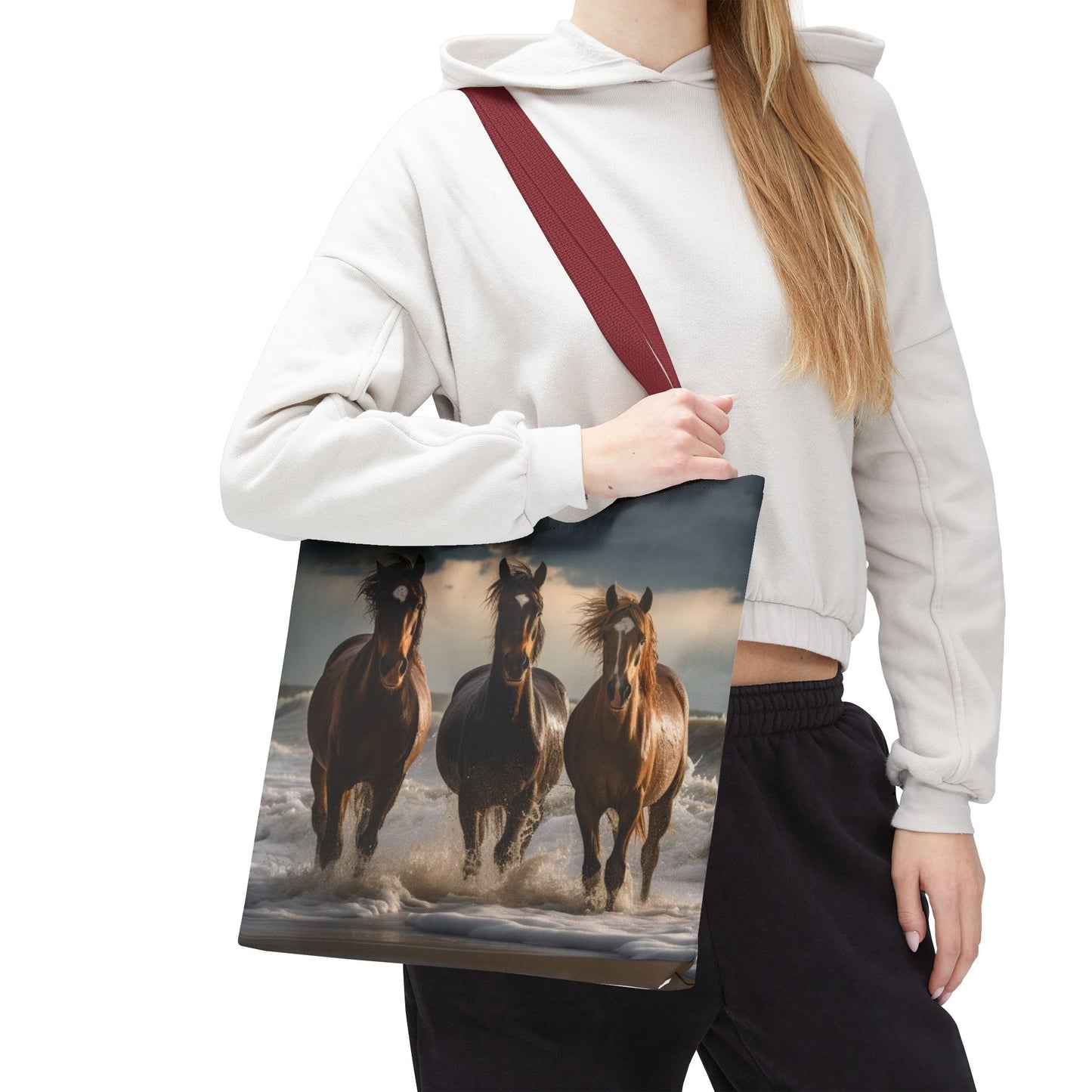Bolsa de mano Caballos salvajes al anochecer: un bolso de mano atrevido inspirado en la naturaleza para amantes de los caballos