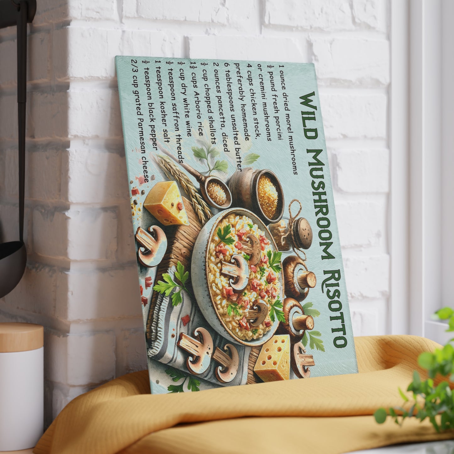๐ Wild Mushroom Risotto Cutting Board โ Rustic Gourmet Charm for Your Kitchen