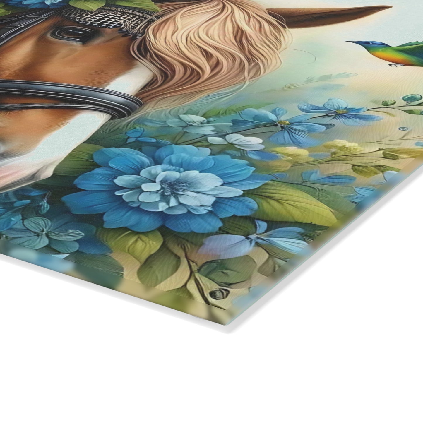 Hermosa tabla de cortar de caballo, tabla de cortar de vidrio templado, tabla de charcutería, tabla de cortar, regalo de inauguración de la casa, tabla de cortar personalizada