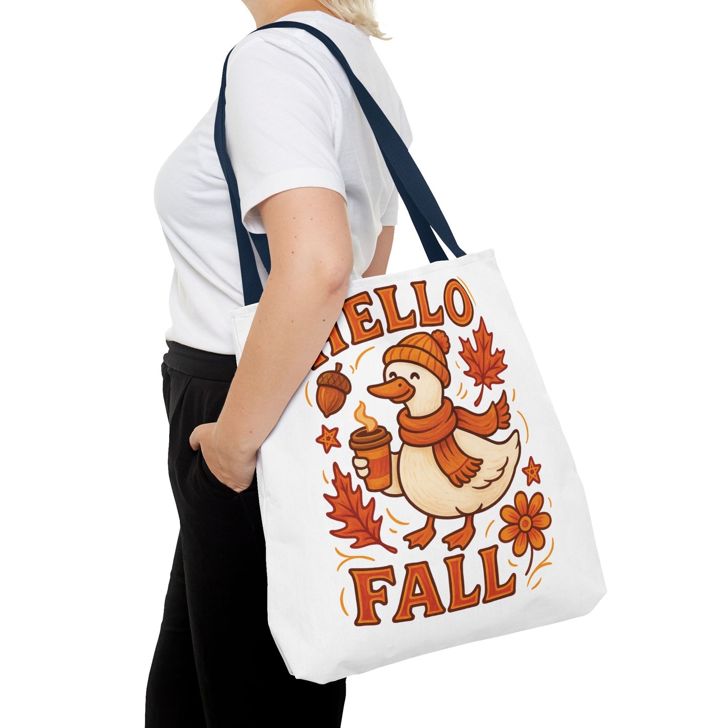 🧡 Hello Fall Duck Tote Bag – Cozy Autumn Vibes & Feathered Charm 🍂🦆