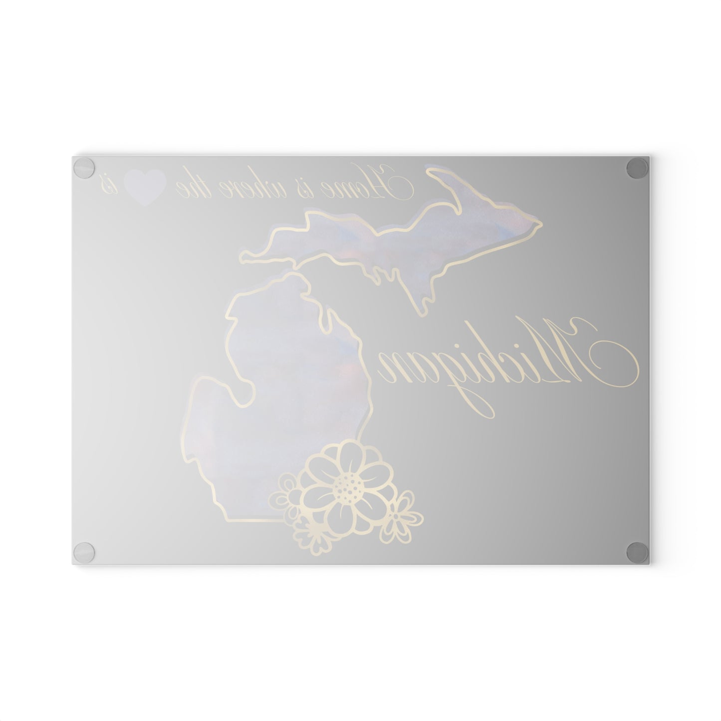 💜 Michigan Floral Cutting Board – Bold Lakeside Beauty with Artistic Elegance 🌺