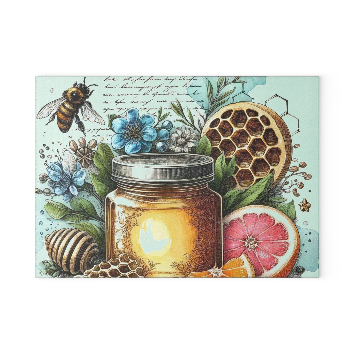 Tabla de cortar con forma de abeja, regalo de cocina, tabla inspirada en la naturaleza, tabla de vidrio templado, regalo para amantes de las abejas, cocina de granja, tabla de cortar rústica