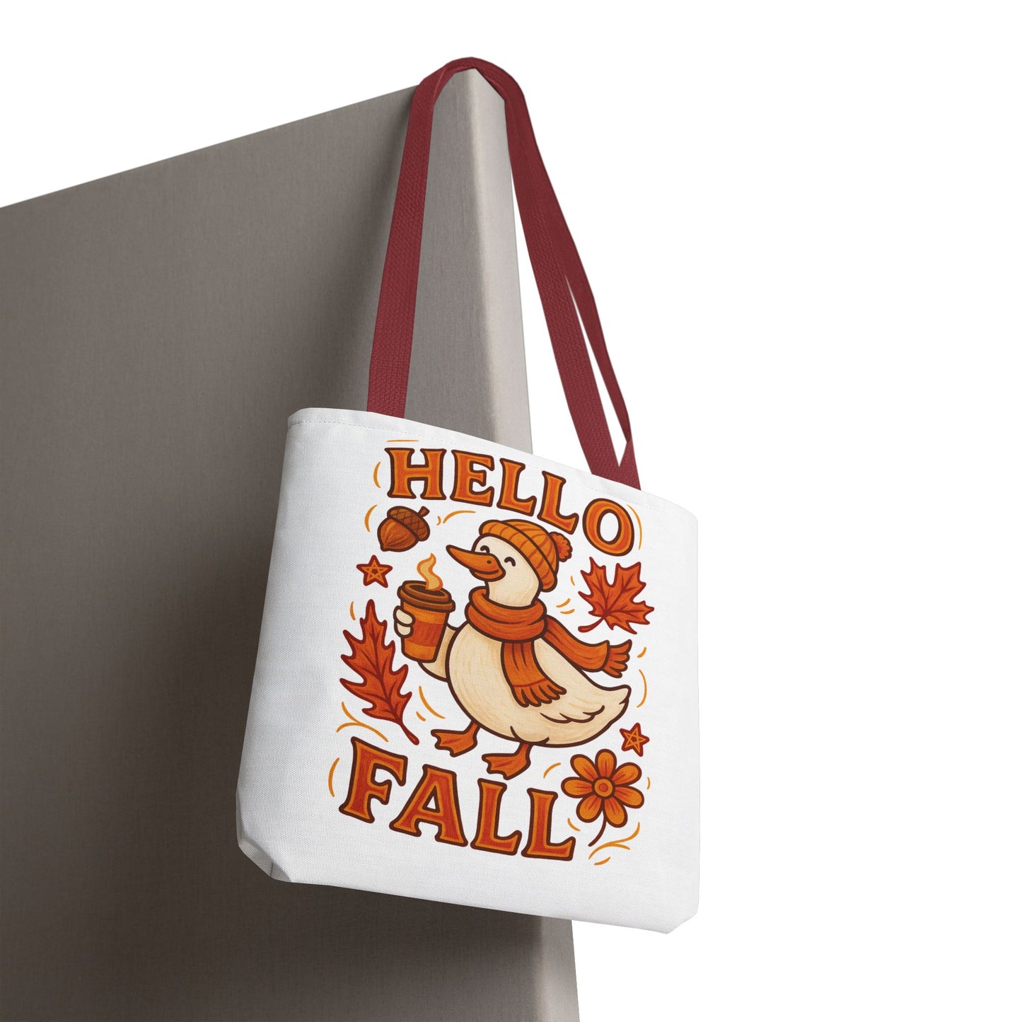 🧡 Hello Fall Duck Tote Bag – Cozy Autumn Vibes & Feathered Charm 🍂🦆