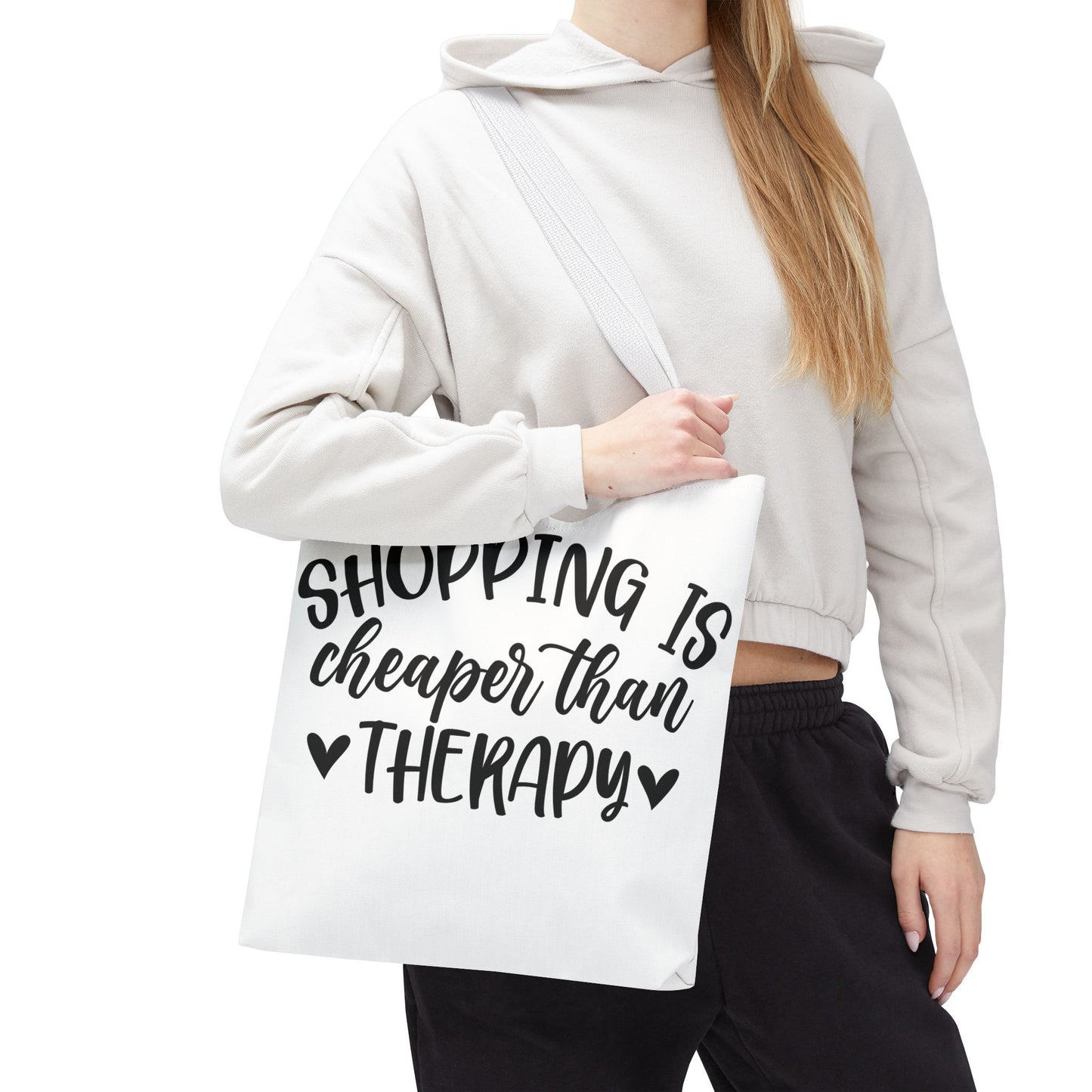 ๐๏ธ Shopping Is Cheaper Than Therapy Tote Bag โ Fun & Stylish Everyday Carry โค๏ธ
