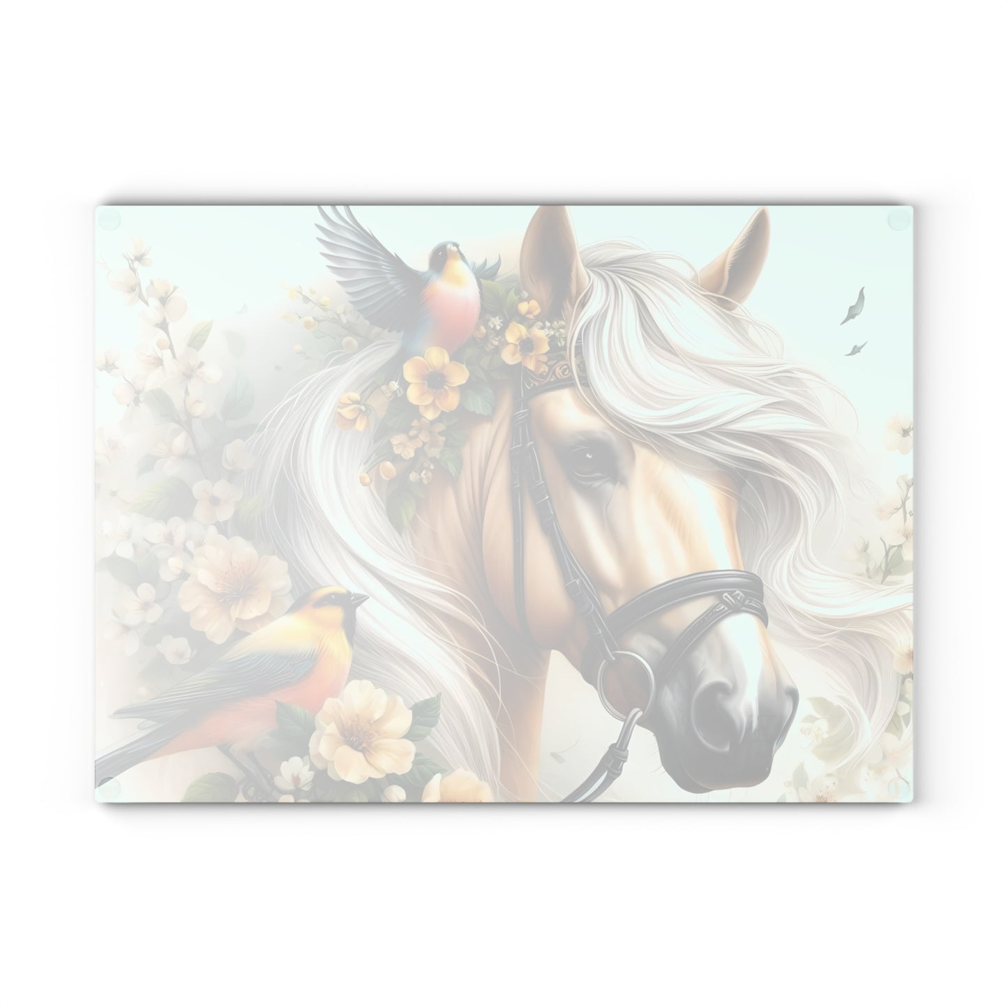 Hermosa tabla de cortar de caballo, tabla de cortar de vidrio templado, tabla de charcutería, tabla de cortar, regalo de inauguración de la casa, tabla de cortar personalizada