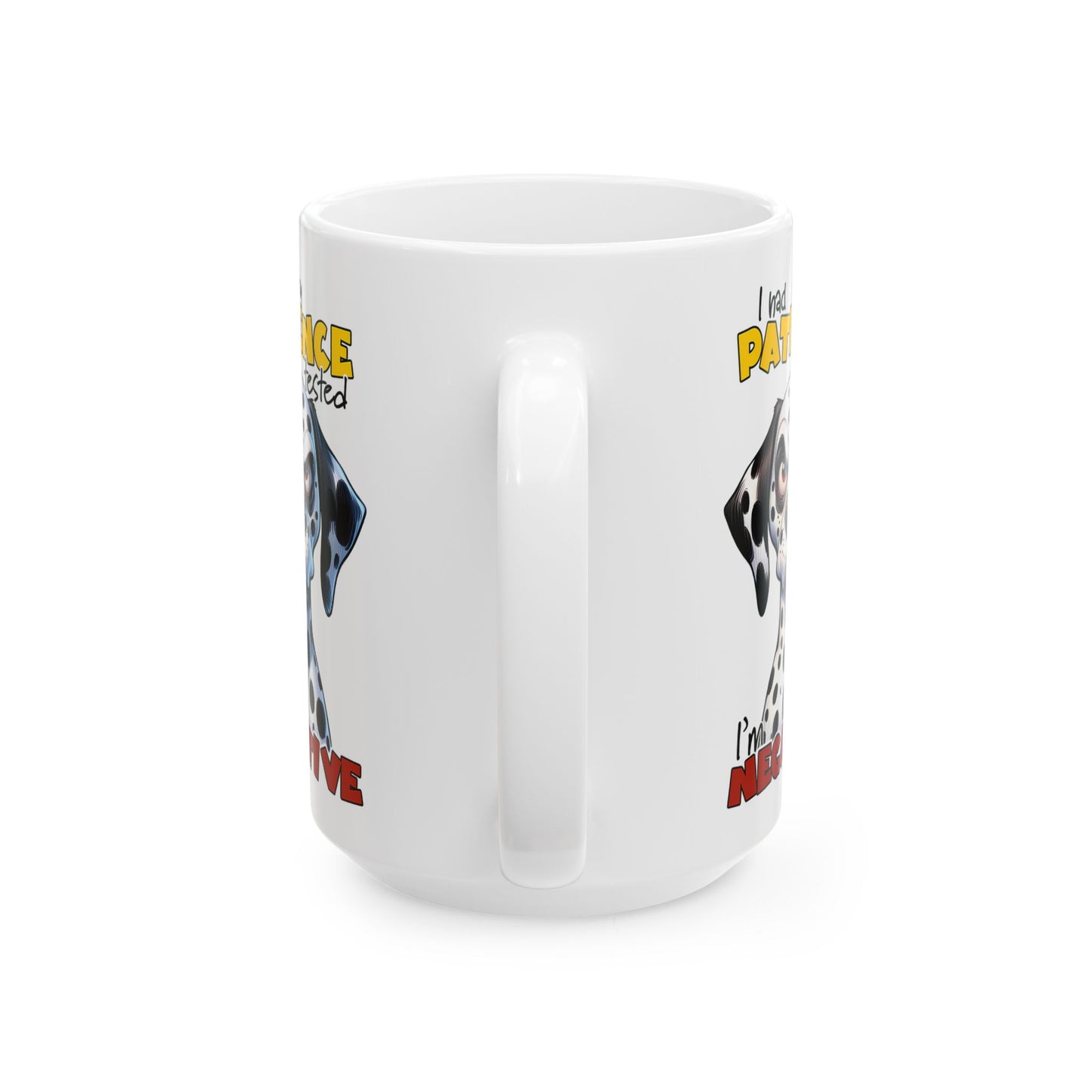 🐾 Puse a prueba mi paciencia – Soy negativo Taza divertida de dálmata ☕