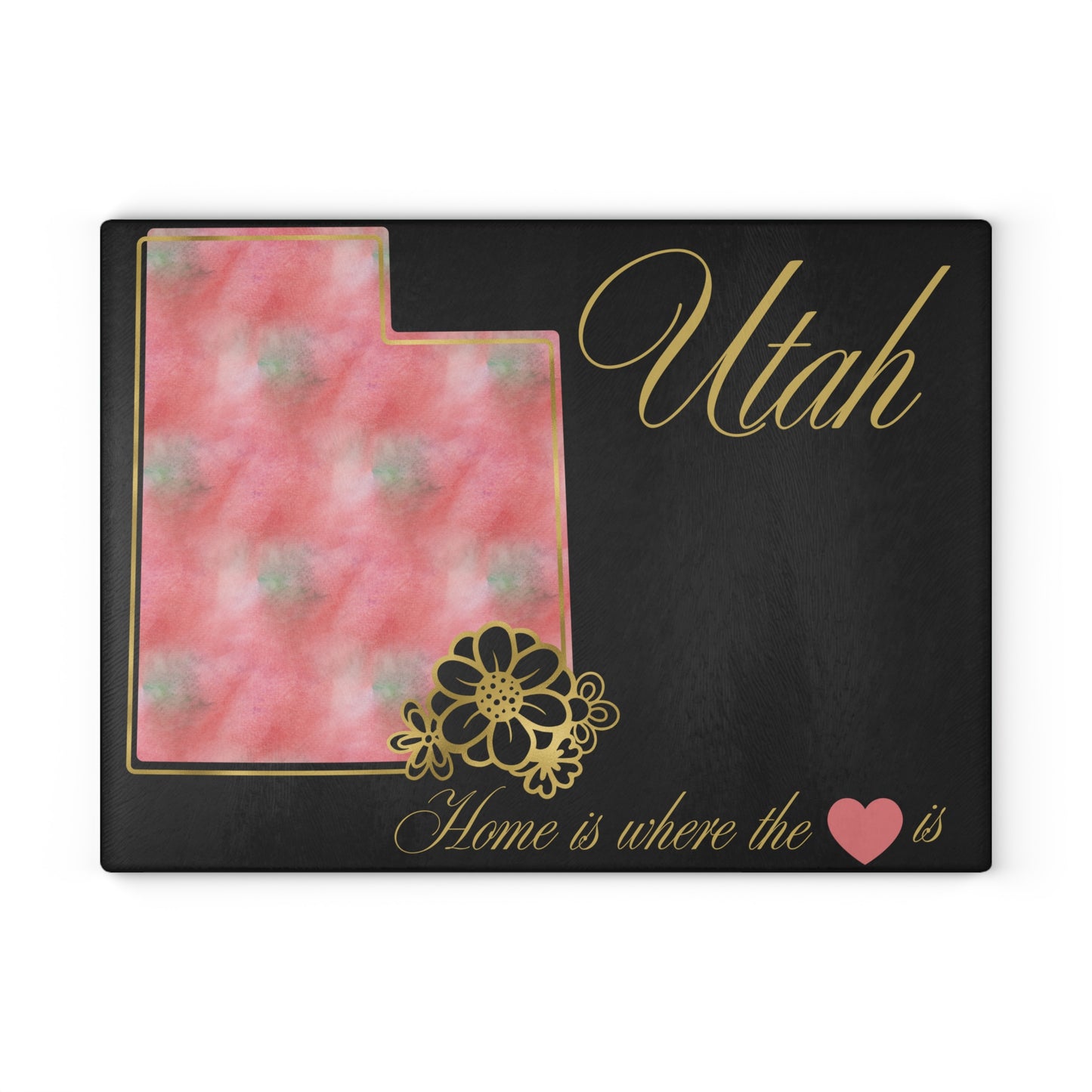 🌺 Utah Floral State Cutting Board – Canyon Blush Elegance in Every Slice 🌄