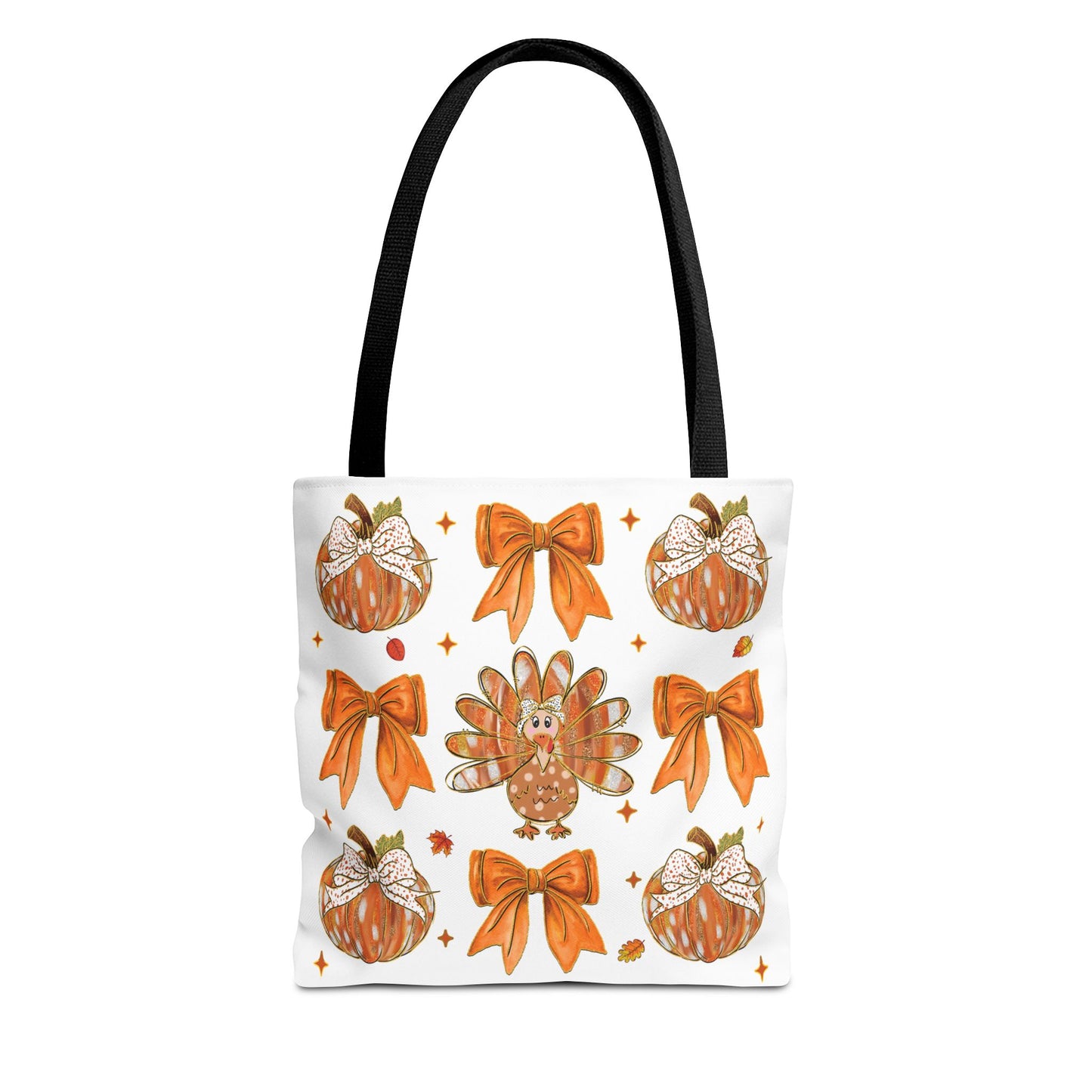 🎀 Girly Bows & Turkey Tote Bag – Cute & Cozy Thanksgiving Style 🦃🧡