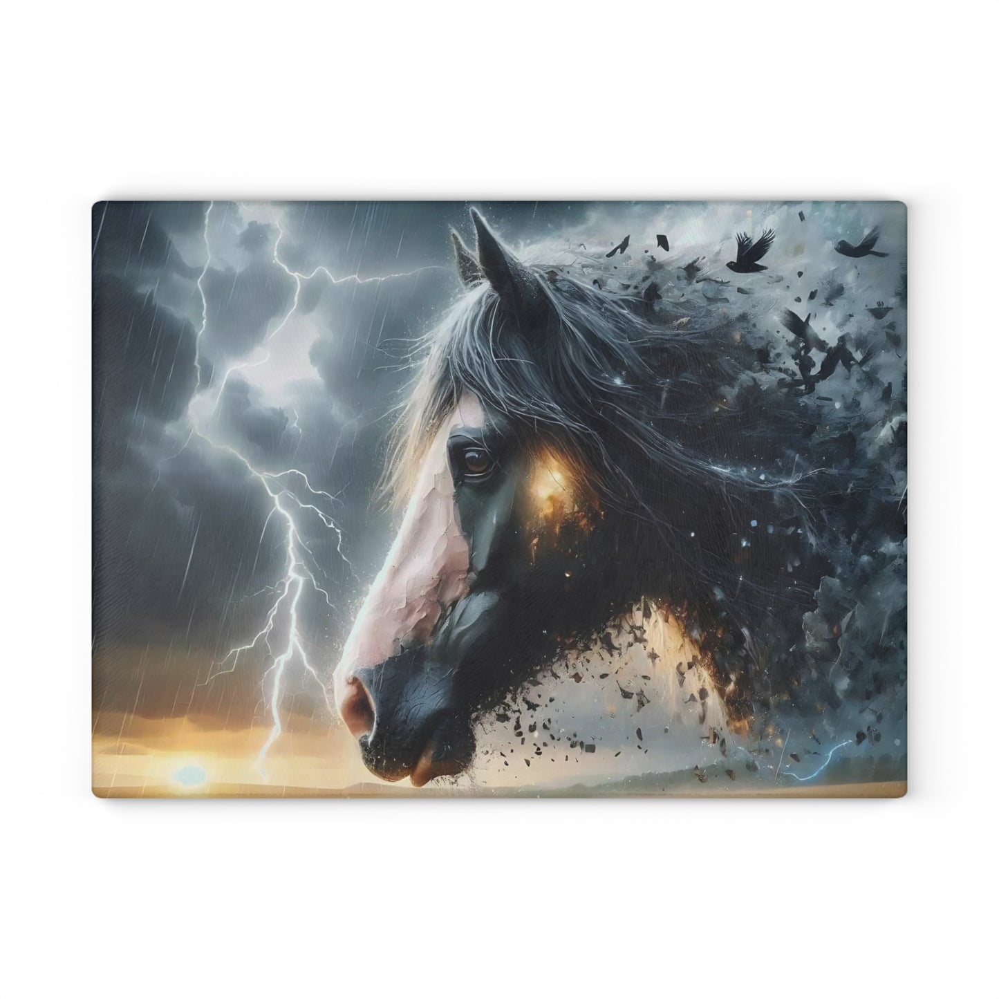 Tabla de cortar de caballo, tabla de cortar de vidrio templado, tabla de charcutería, tabla de cortar, regalo de inauguración de la casa, tabla de cortar personalizada