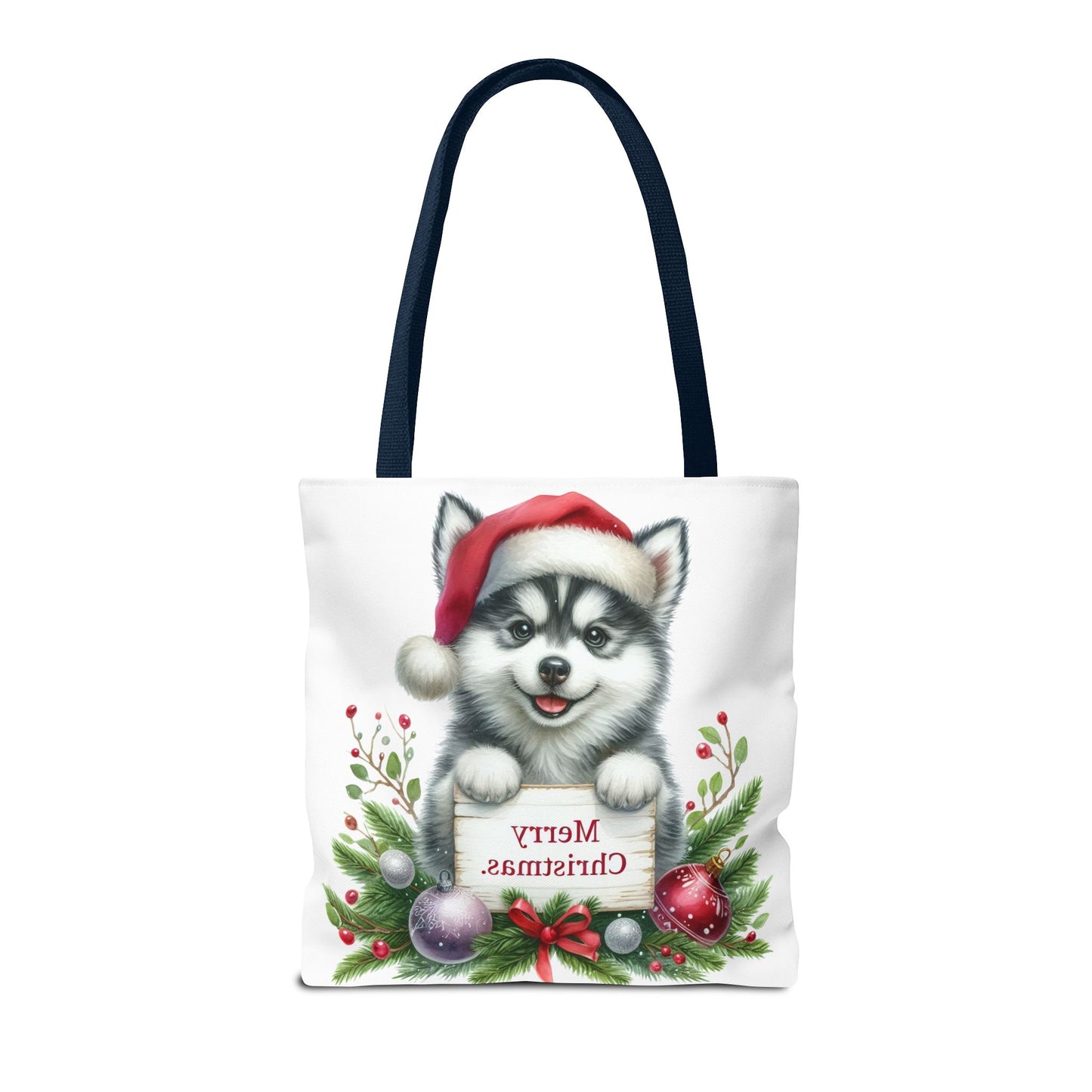🎁 Husky “Merry Christmas” Tote Bag – Holiday Cuteness You Can Carry 🎄