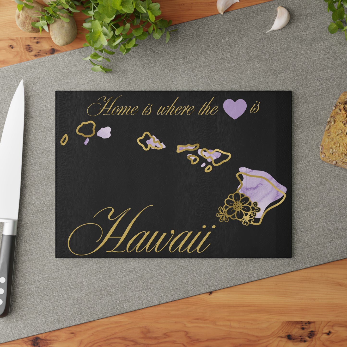 💜 Hawaii State Cutting Board – Island Beauty with a Tropical Heart