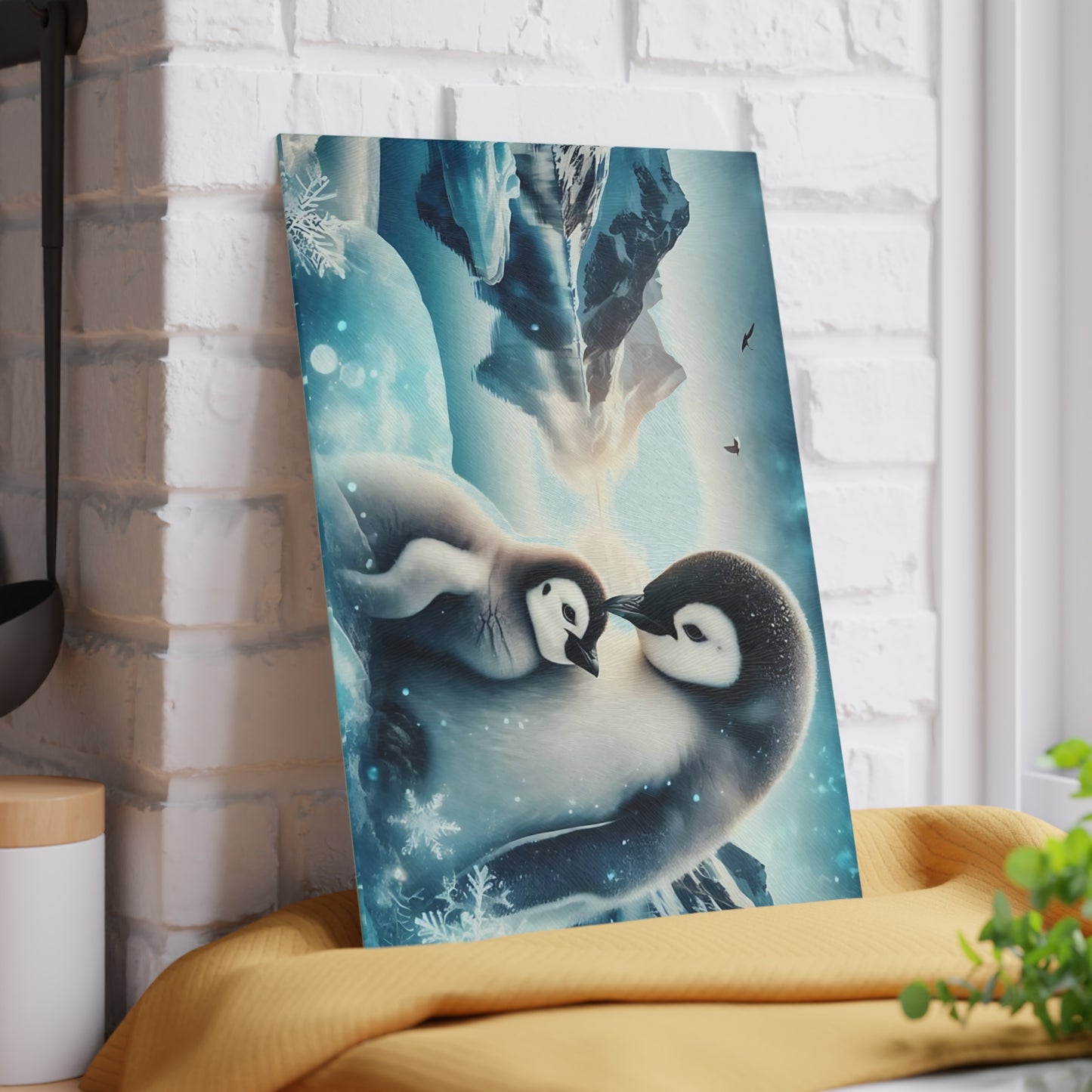 🐧❄️ Penguin Love Arctic Cutting Board – Serenity & Style for Your Kitchen ❄️🐧