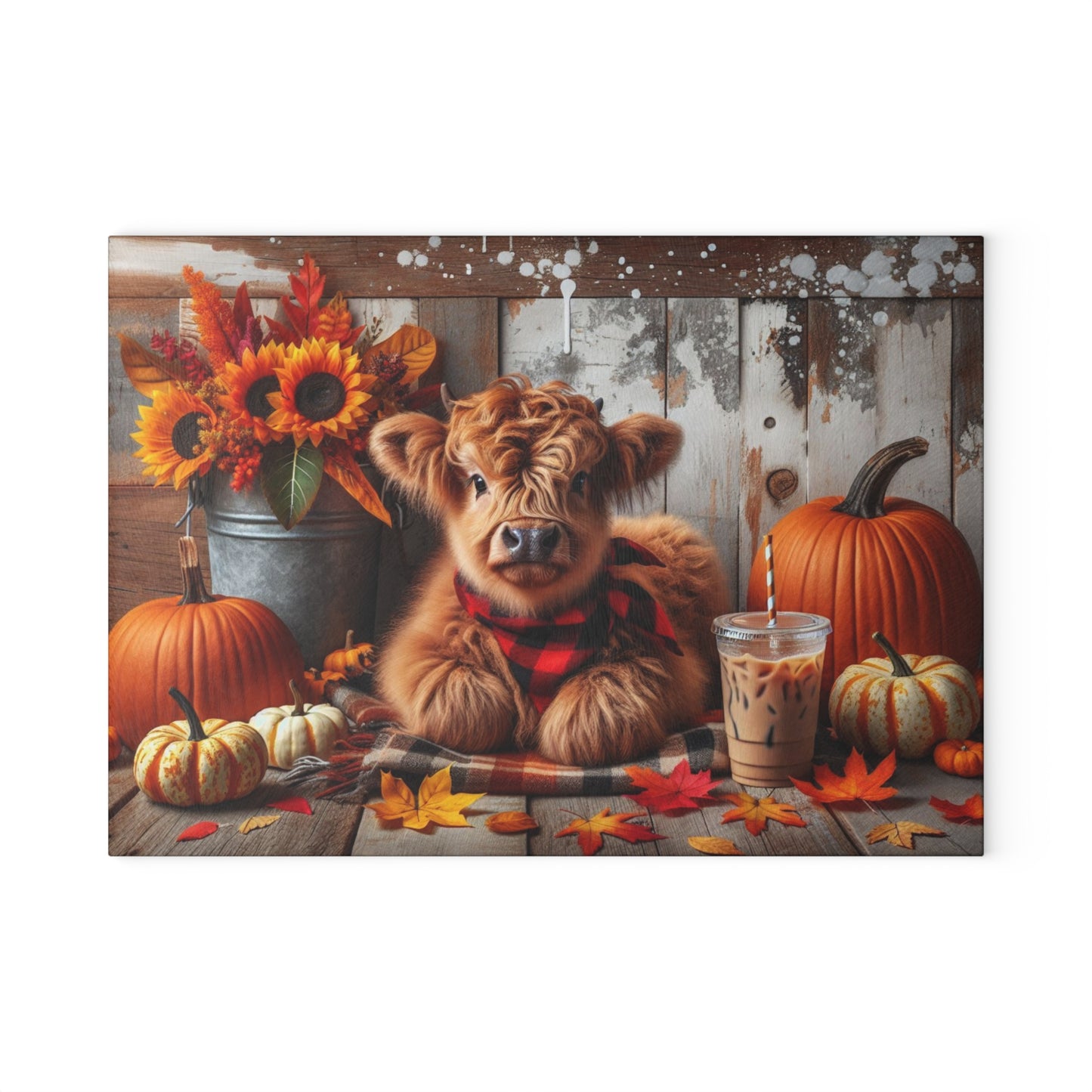 🐮 Autumn Highland Calf Cutting Board – Cozy Fall Vibes & Country Charm for Your Kitchen
