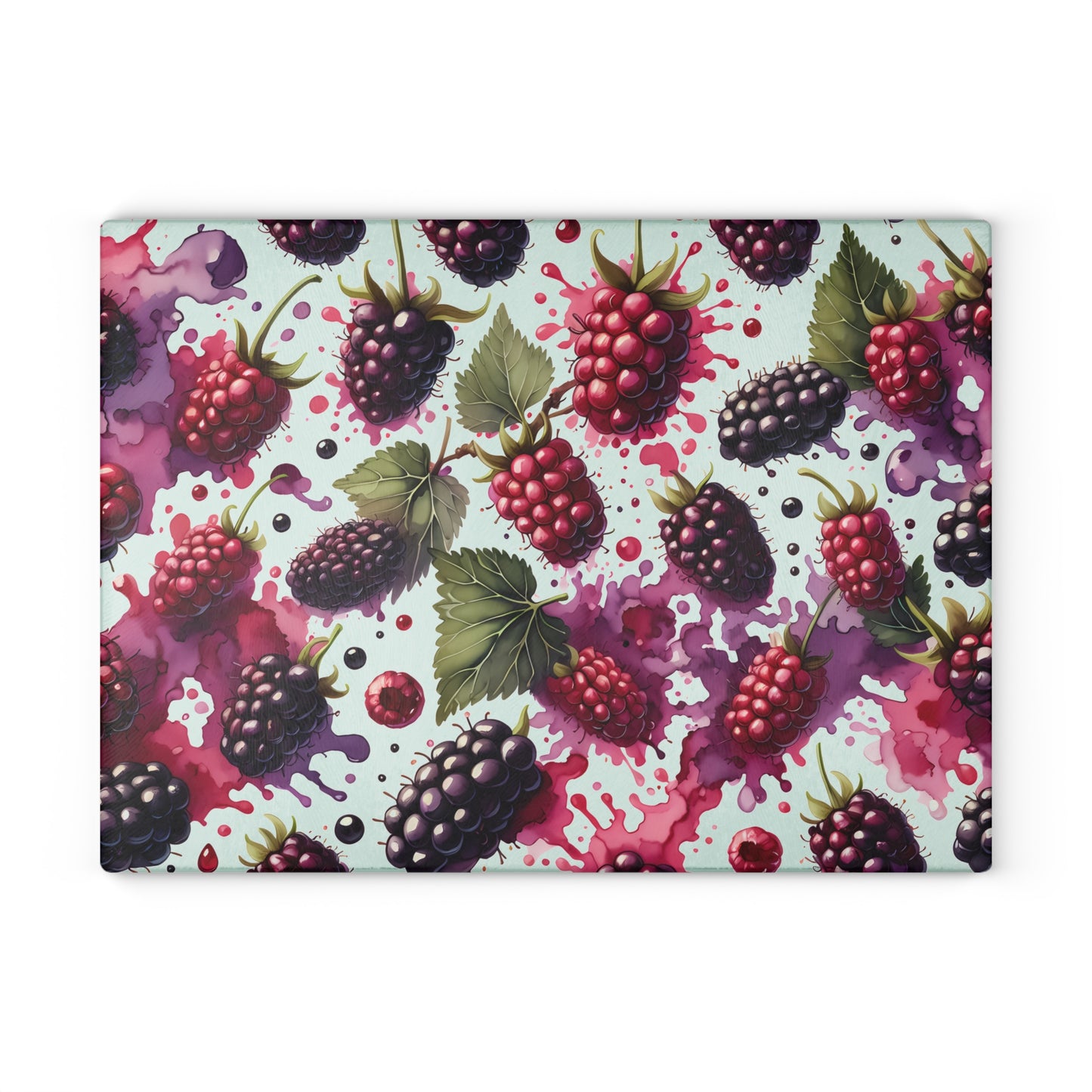 Tabla de cortar Berry Splash: Frambuesas y moras jugosas para un toque atrevido en la cocina