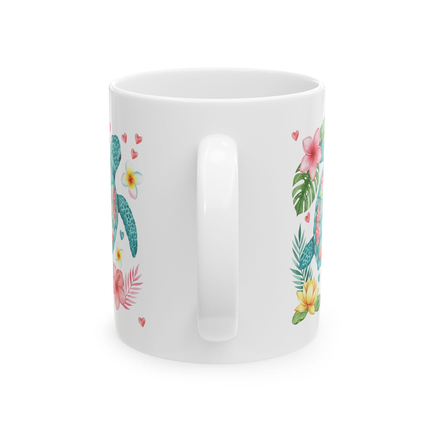 🌺 Tropical Sea Turtle Mug – Island Vibes & Floral Bliss 🐢🌴