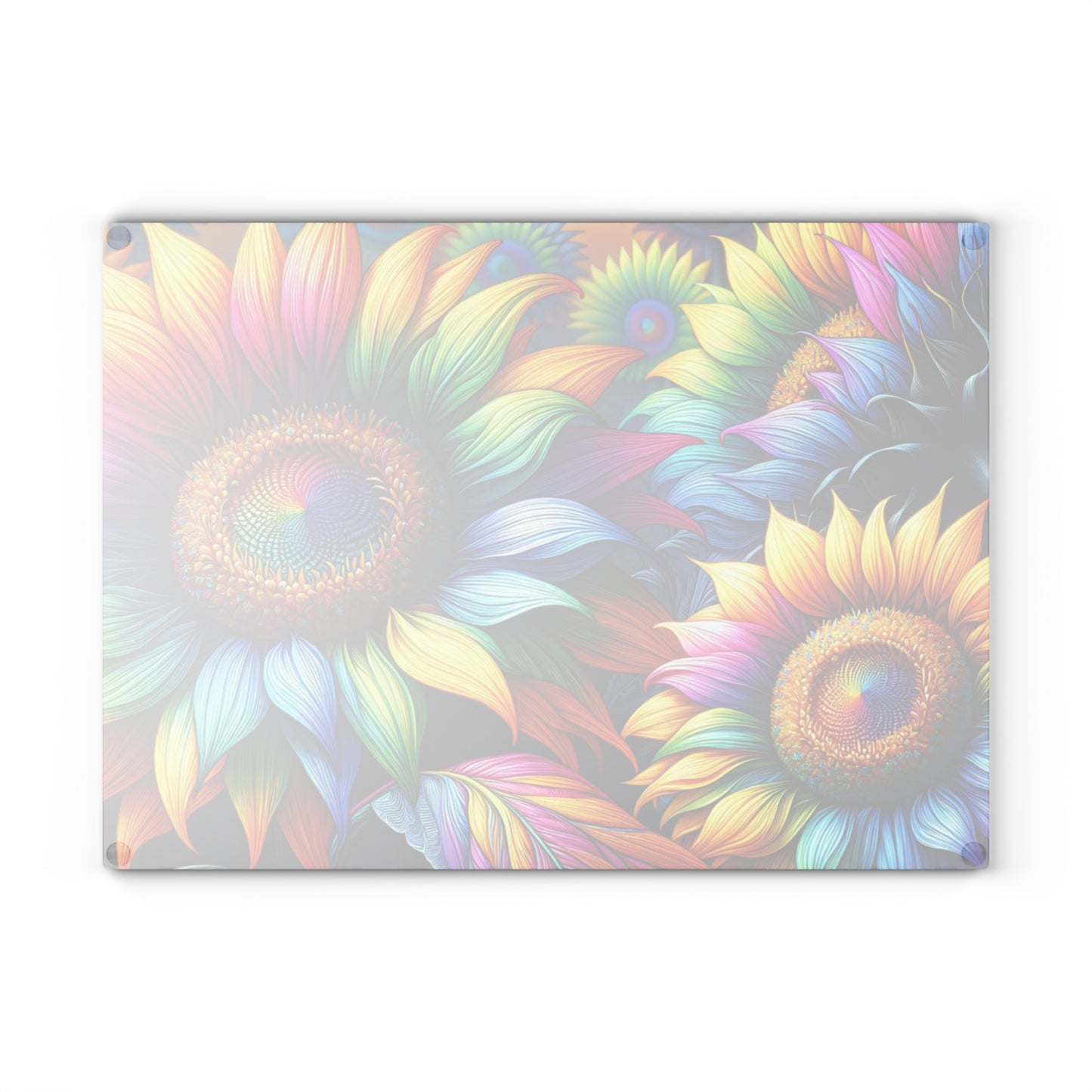 🌻🌈 Rainbow Sunflower Cutting Board – Vibrant Farmhouse Charm for Your Kitchen 🌈🌻