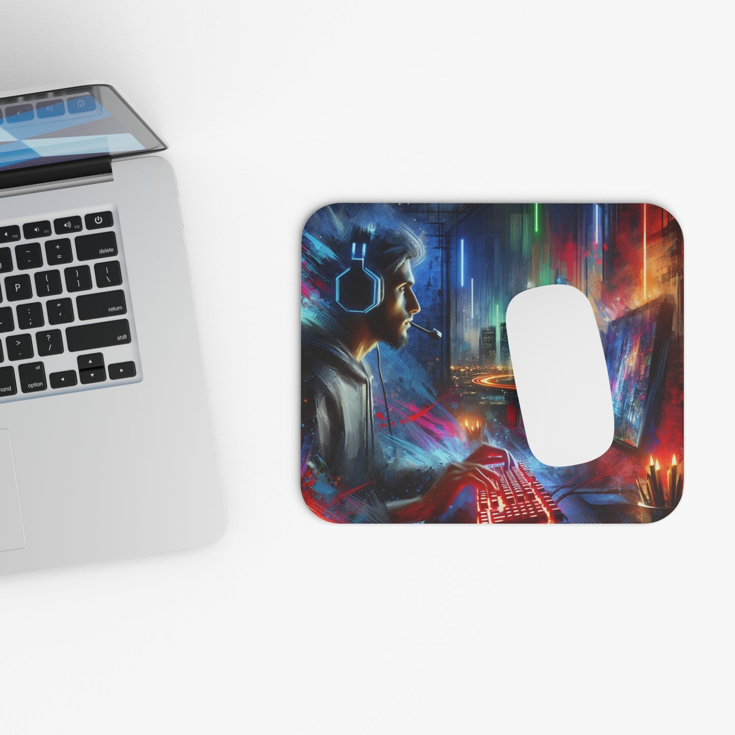 🖱️🎮🌆 Neon City Gamer Mouse Pad – Cyber Skyline & Streamer Vibes