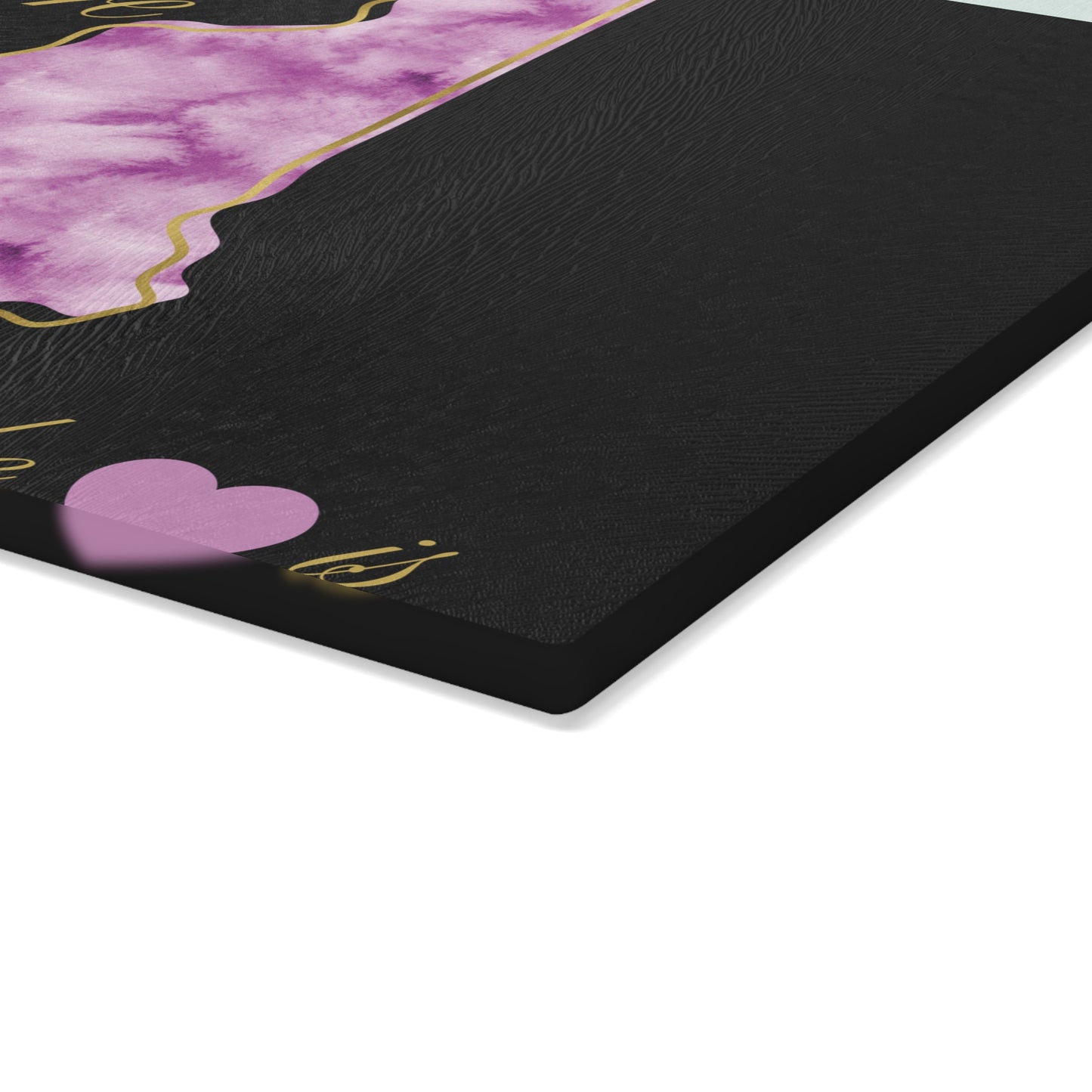 💜 New Hampshire State Floral Cutting Board – Purple Watercolor & Elegant Golden Script