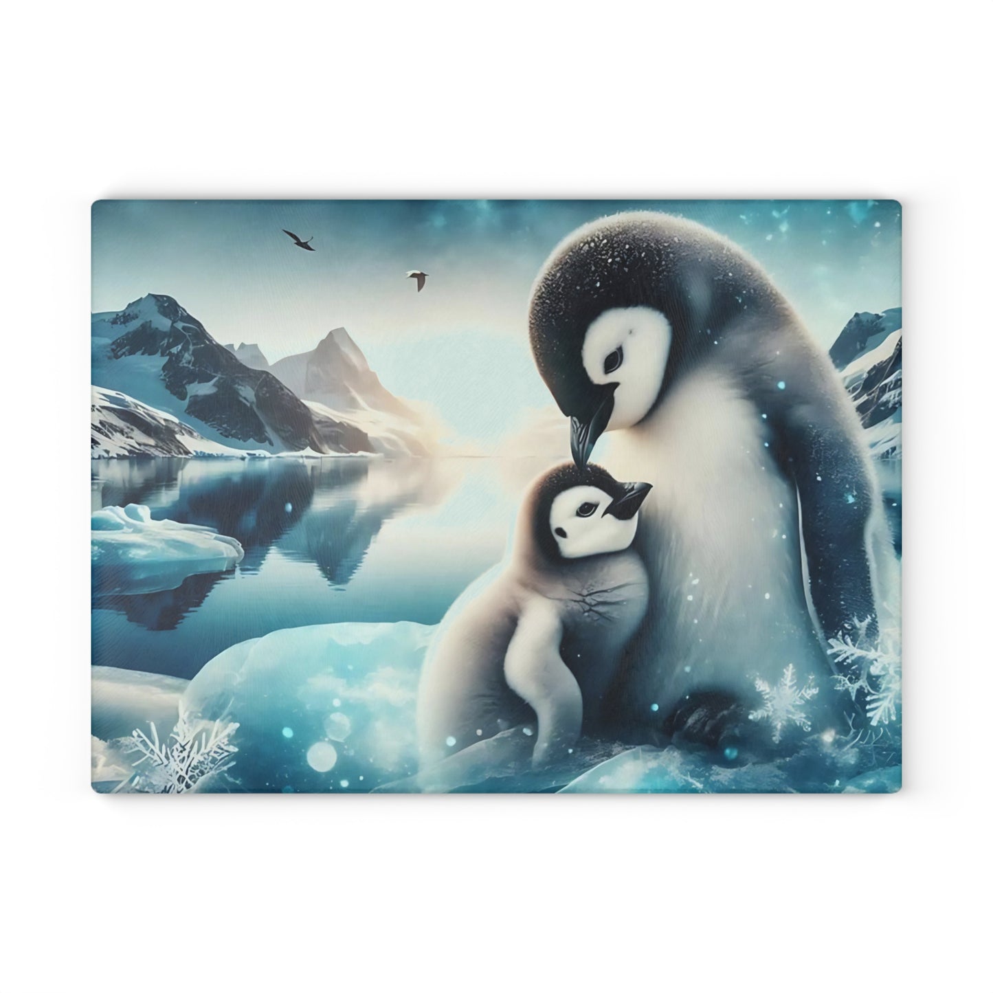 🐧❄️ Penguin Love Arctic Cutting Board – Serenity & Style for Your Kitchen ❄️🐧