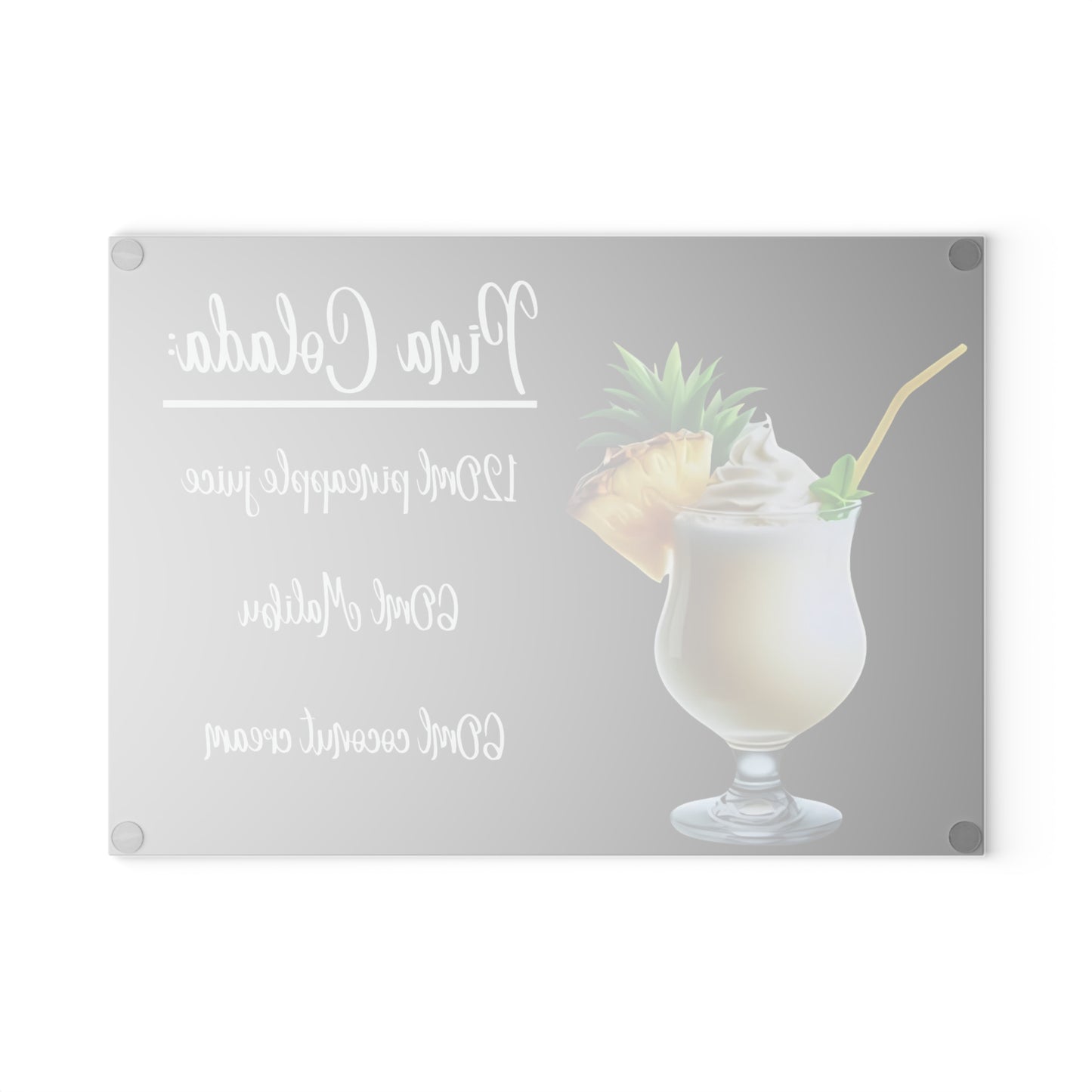 🍍 Piña Colada Recipe Cutting Board – Island Vibes for Your Kitchen or Bar