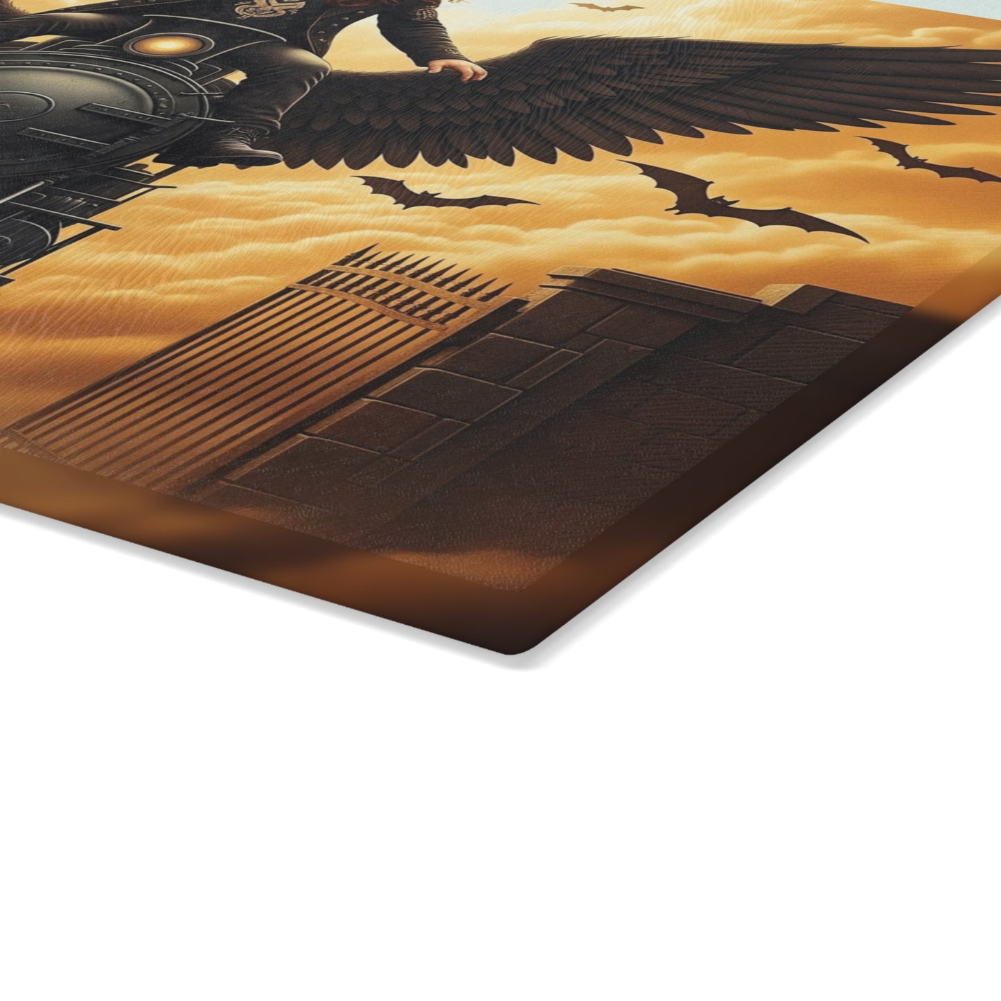 🖤🔥 Ride the Midnight Flame Cutting Board – Dark Elegance Meets Fiery Energy 🕯️🛤️