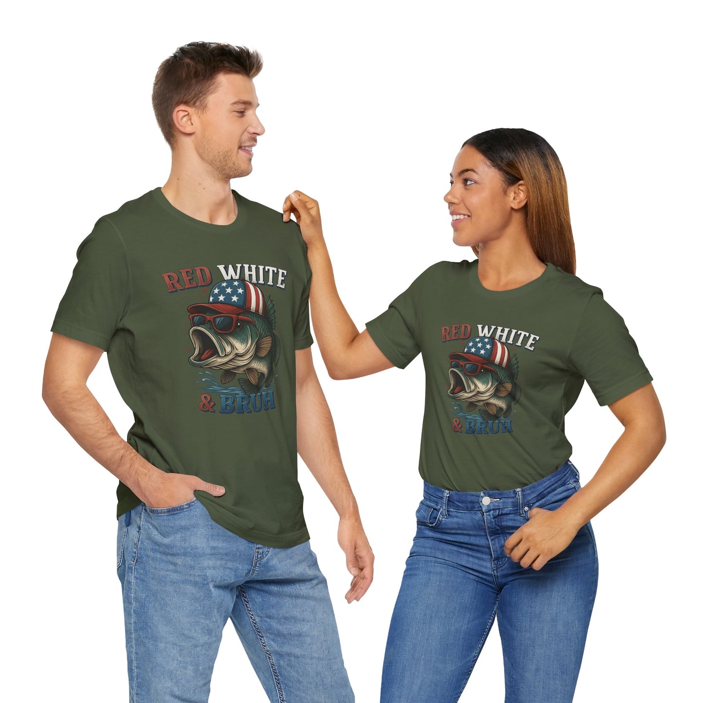 Divertida camiseta patriótica de pescado, con estampado rojo, blanco y negro, unisex, ideal para el 4 de julio, regalo para papá, ideal para barbacoas de verano.