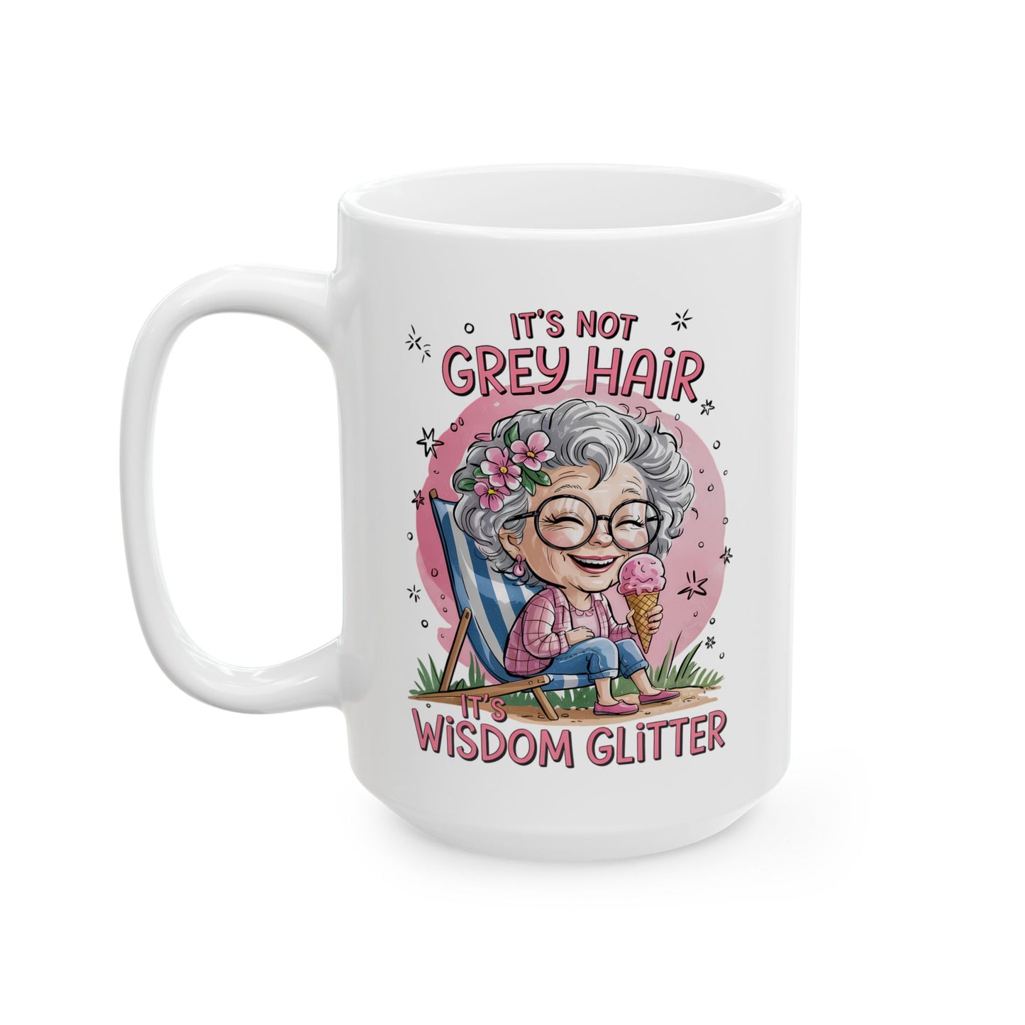 🌸 No son canas, son purpurina de sabiduría: una taza de café divertida y empoderadora para abuelas 💖
