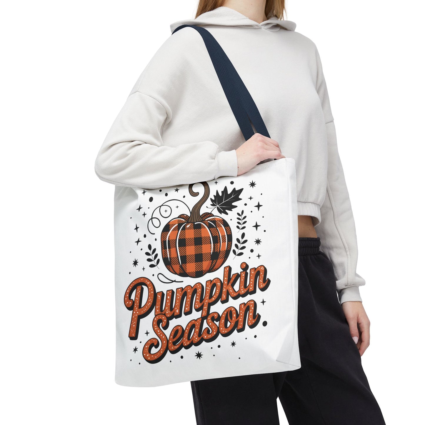 🎃 Pumpkin Season Tote Bag – Fall Buffalo Plaid Style for Autumn Lovers 🍂