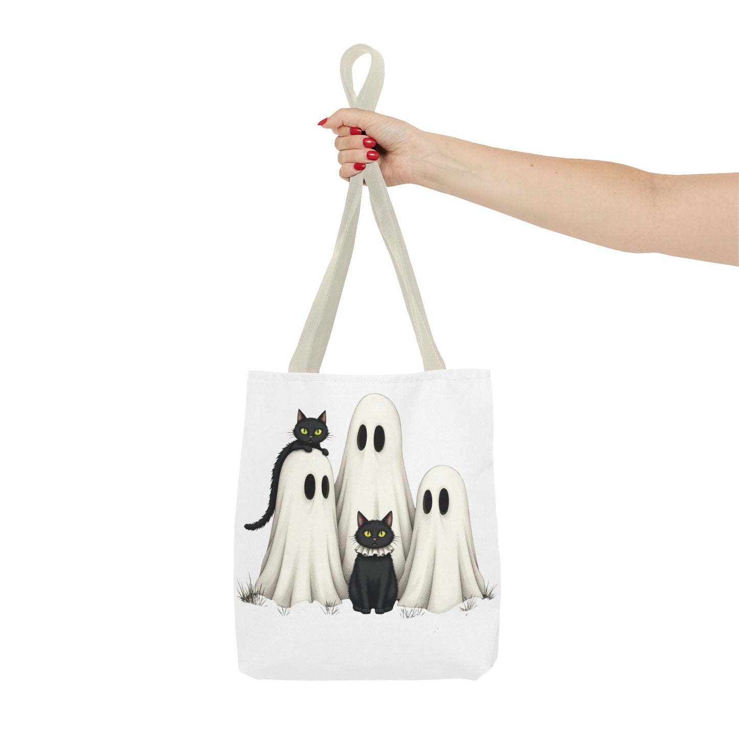 ๐โโฌ Ghosts & Black Cats Halloween Tote Bag โ Spooky Chic Retro Vibes ๐ป๐