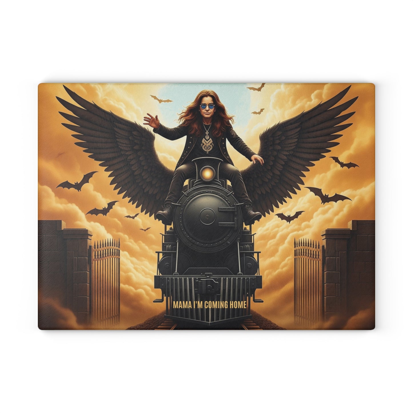 🖤🔥 Ride the Midnight Flame Cutting Board – Dark Elegance Meets Fiery Energy 🕯️🛤️