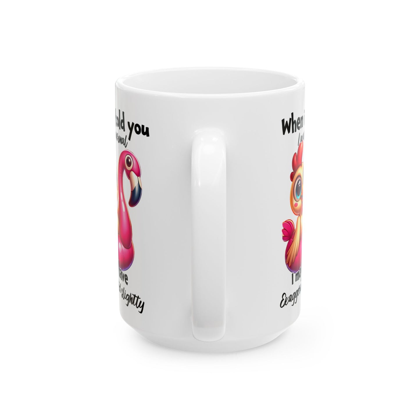🐔 Yo era normal – Taza divertida de flamenco y pollo 🦩