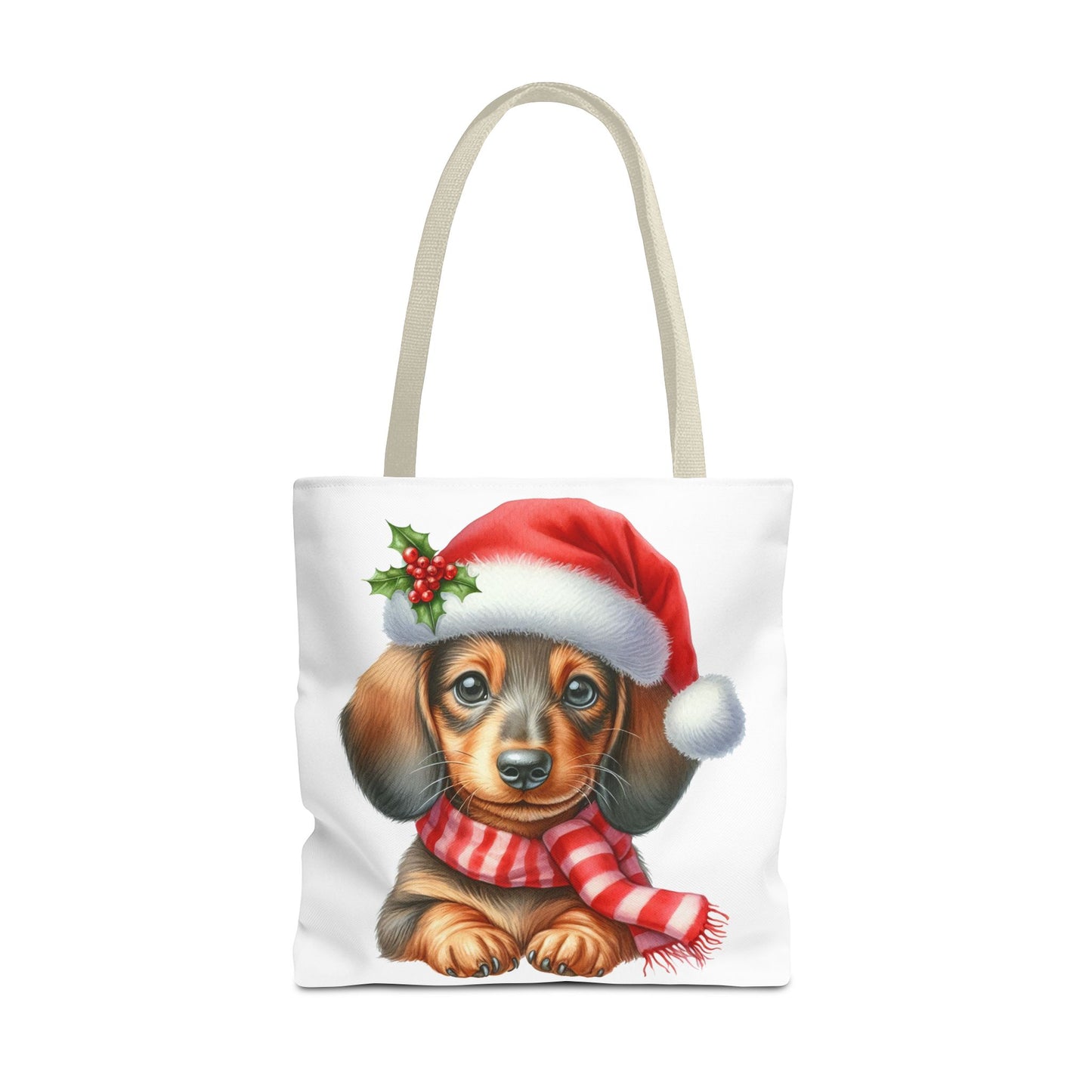 🎄 Dachshund Christmas Tote Bag – Festive Holiday Charm for Dog Lovers 🐾🎅