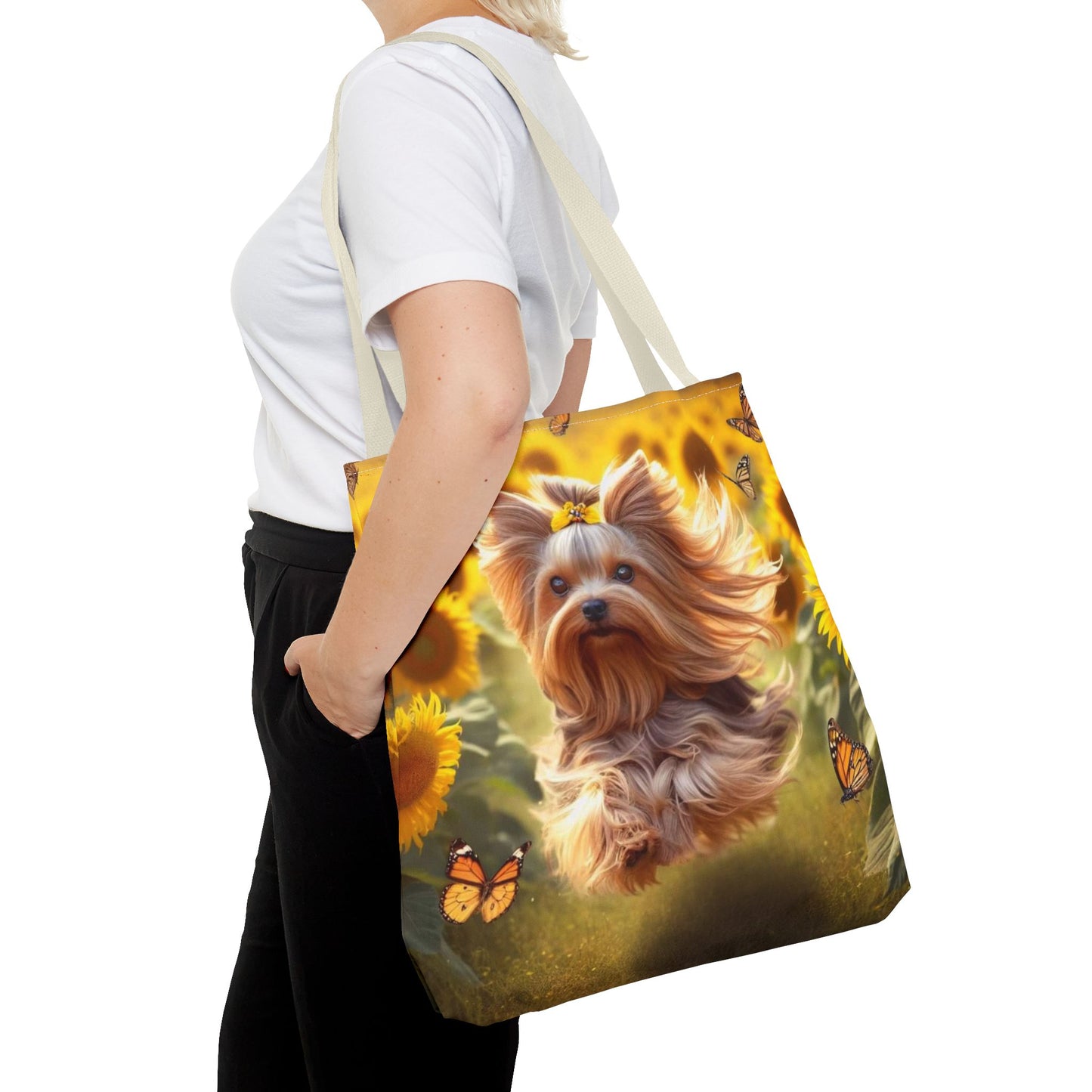 Adorable bolso de mano Yorkie: ¡perfecto para los amantes de los perros en movimiento!
