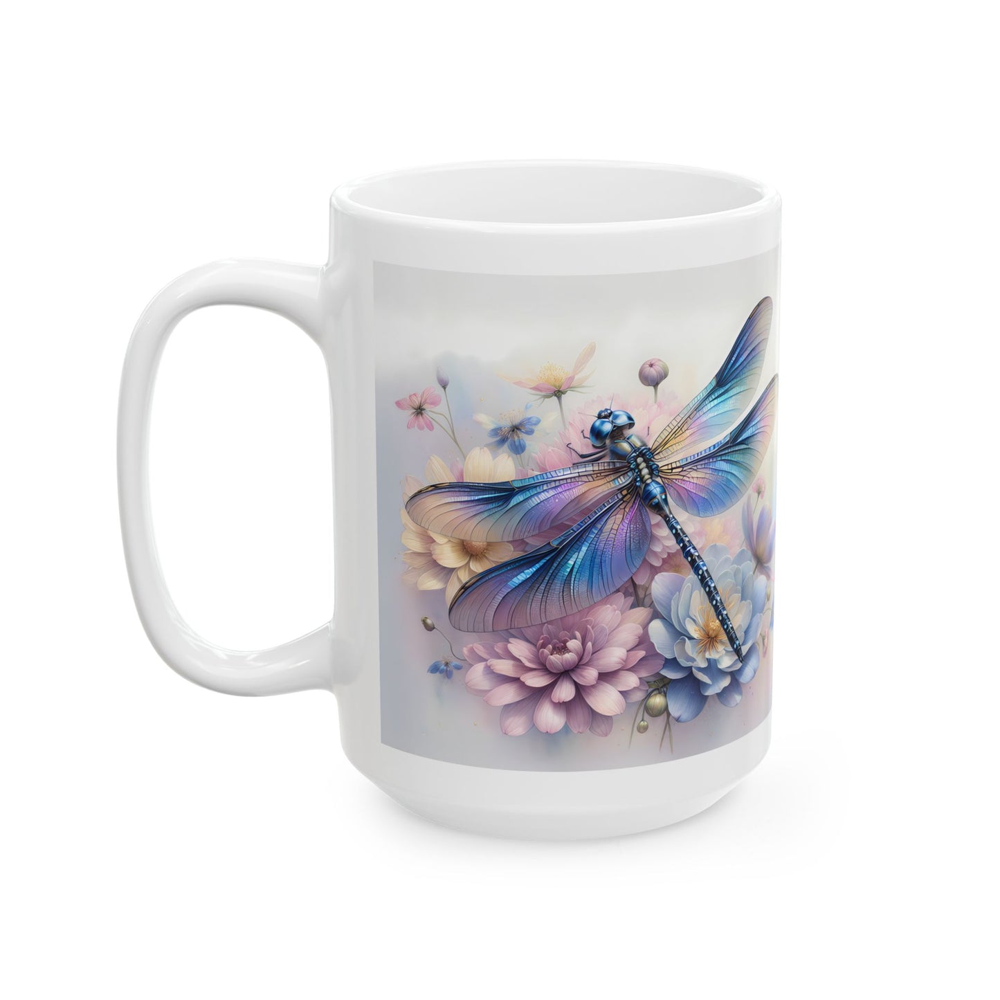 🧚♀️ Sueños de Libélula Pastel – Elegante envoltorio floral para taza de café ☕