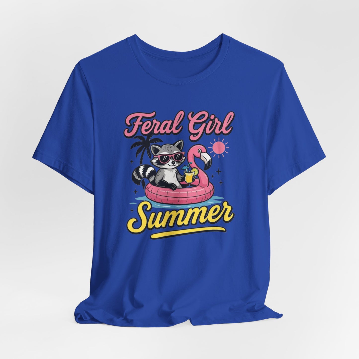 Camiseta de verano para chica salvaje: Mapache divertido con vuelo | Camiseta de verano para mujer