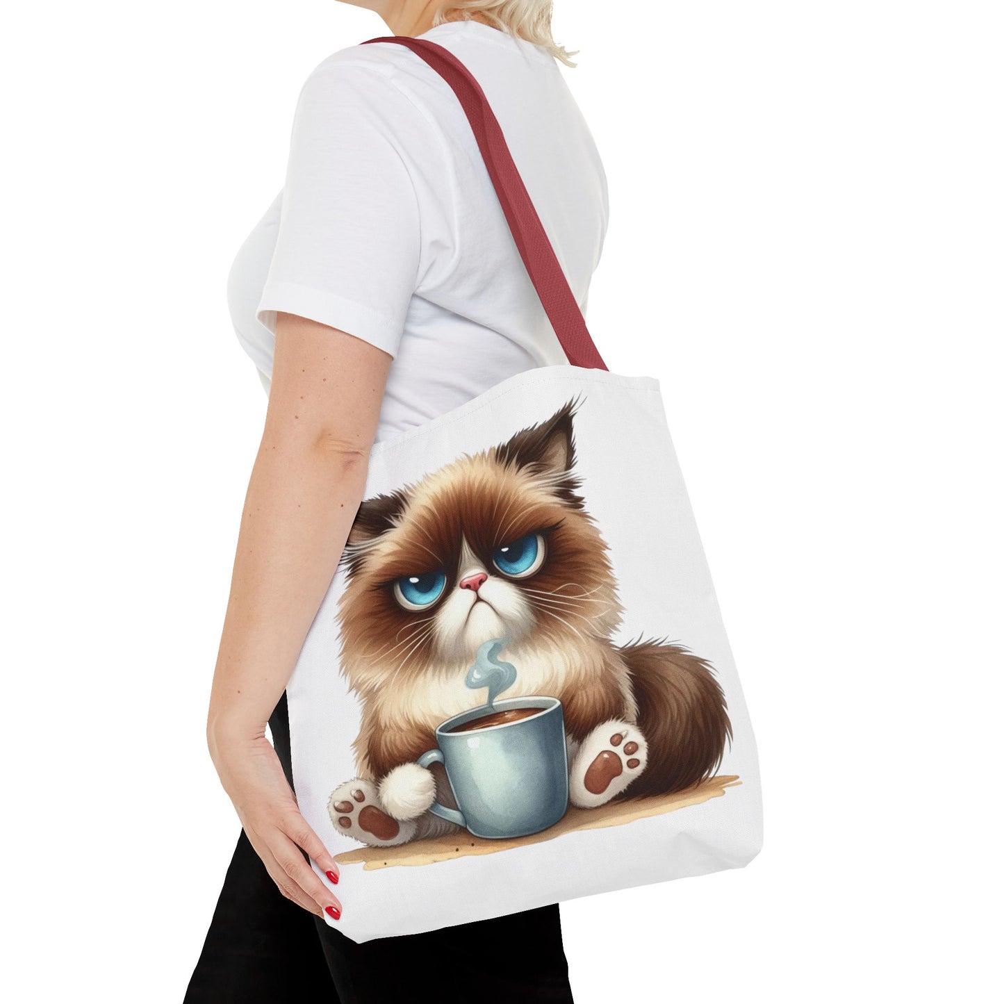 Bolsa de mano personalizada de Grumpy Cat con nombre personalizado: regalo divertido y sarcástico para amantes de los gatos. Bolsa única y práctica para uso diario. Bolsa de mano de Grumpy Cat: perfecta para amantes de los gatos y almas sarcásticas.
