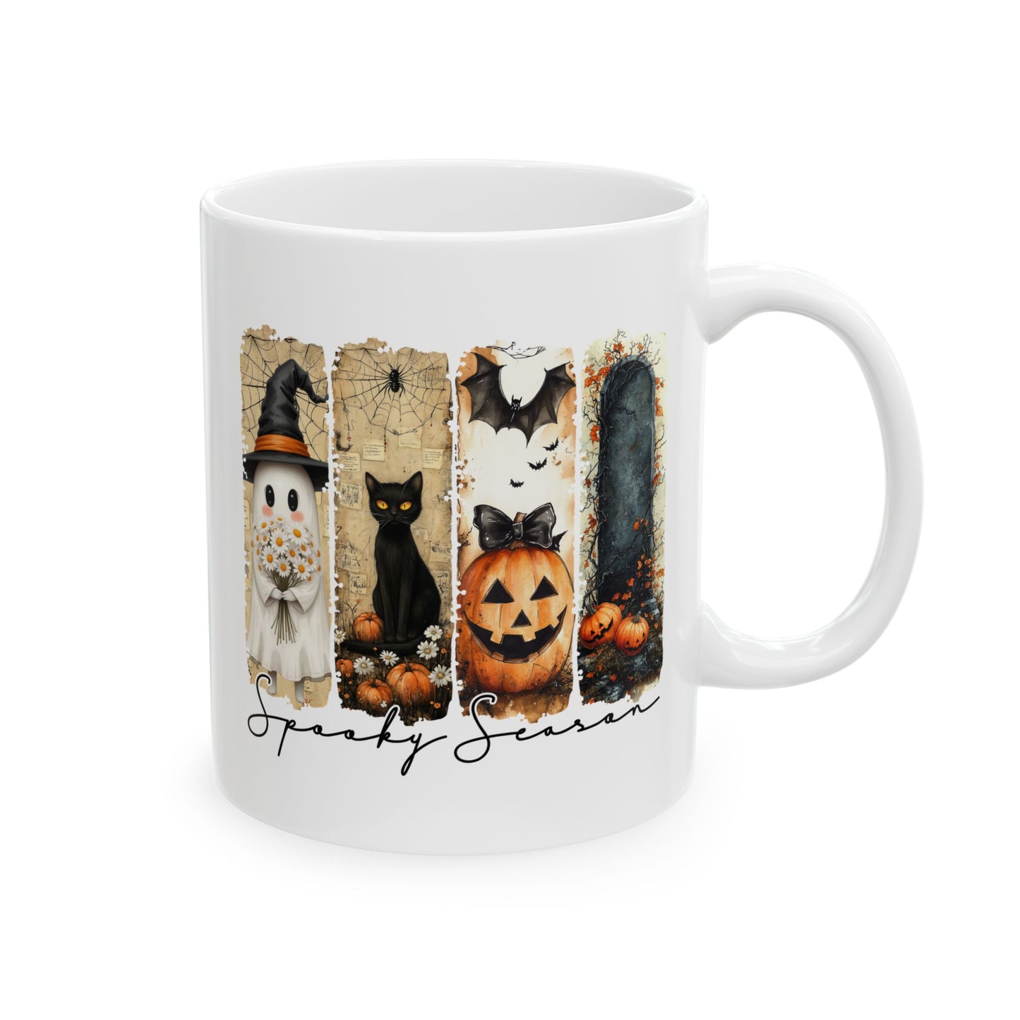 🎃 Spooky Season Halloween Mug – Vintage Charm with a Whimsical Haunt 👻