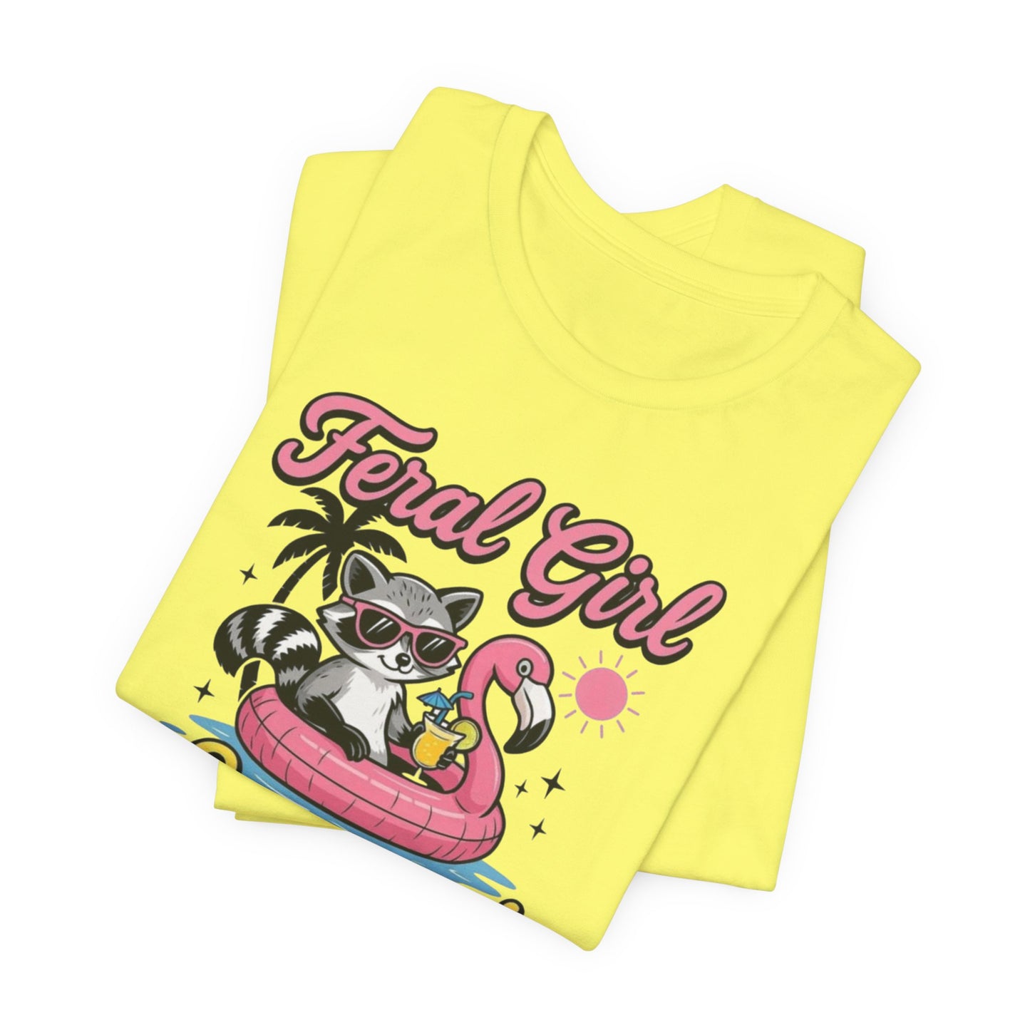 Camiseta de verano para chica salvaje: Mapache divertido con vuelo | Camiseta de verano para mujer