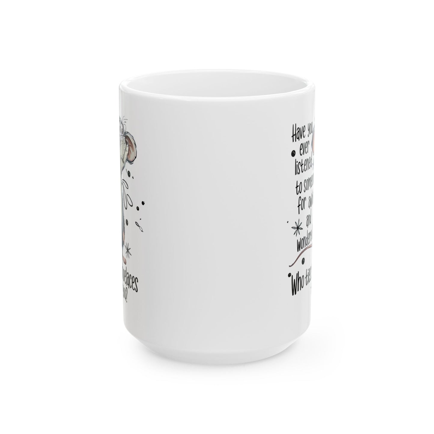 ¿Quién te ata los cordones? – Taza de café con un ratón divertido para amantes de los animales 🧵