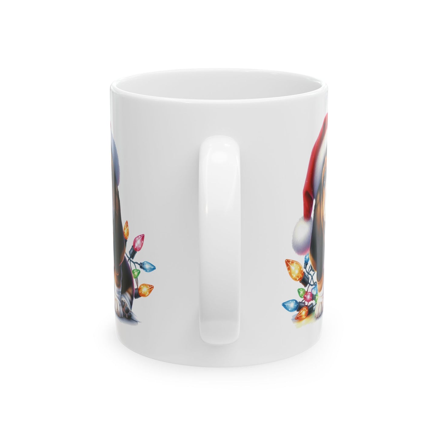 🎄 Basset Hound Christmas Mug – Festive Floppy Ears & Holiday Cheer 🐾