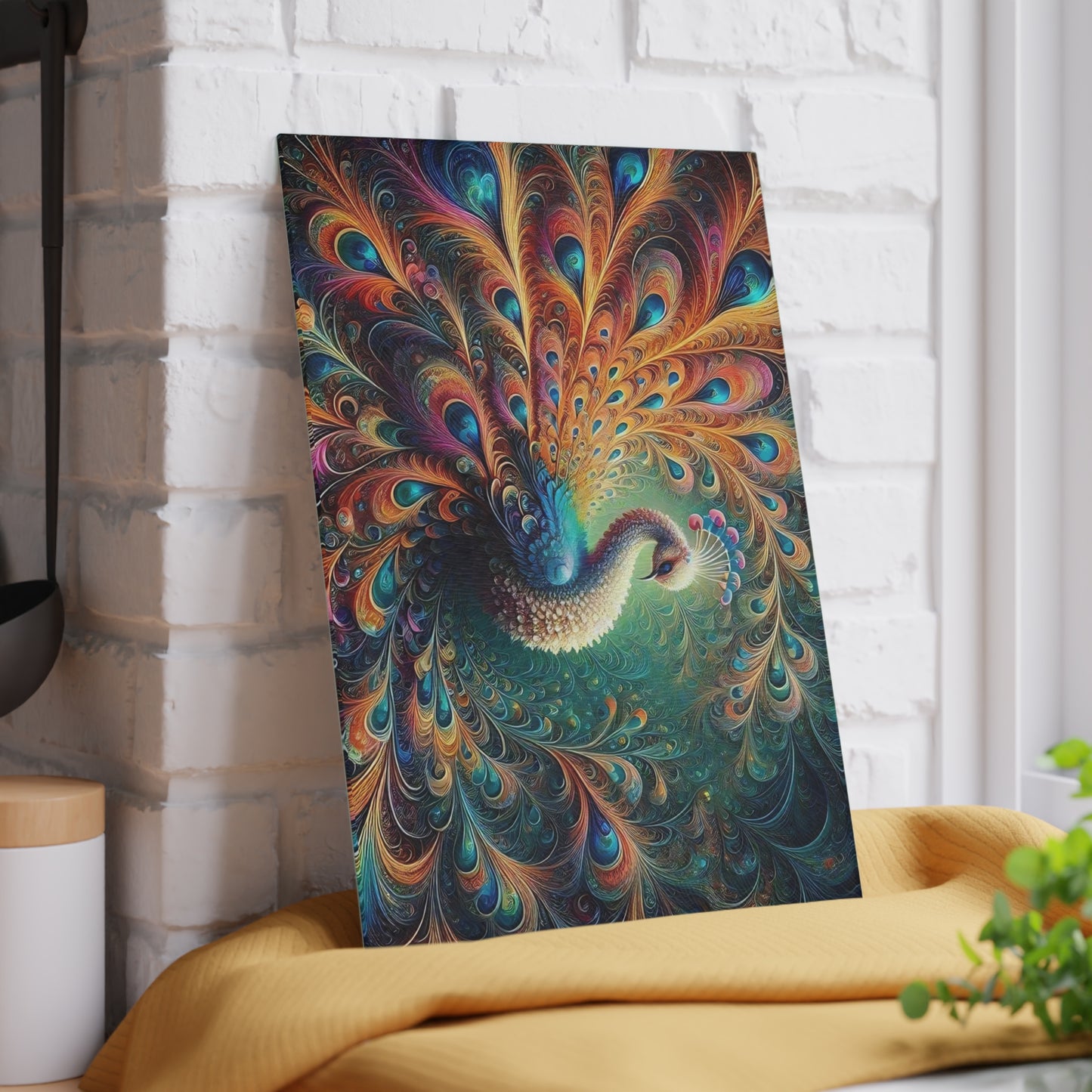 Peacock cutting Board, Tempered Glass Cutting Board, Charcuterie Board, Chopping Board, Housewarming Gift Custom, cutting board
