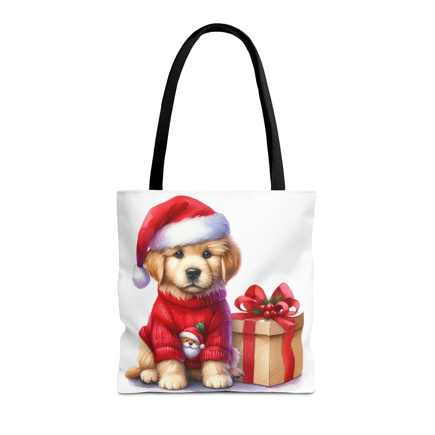 🎄 Golden Retriever Puppy Christmas Tote Bag – Festive Charm for Dog Lovers 🐶