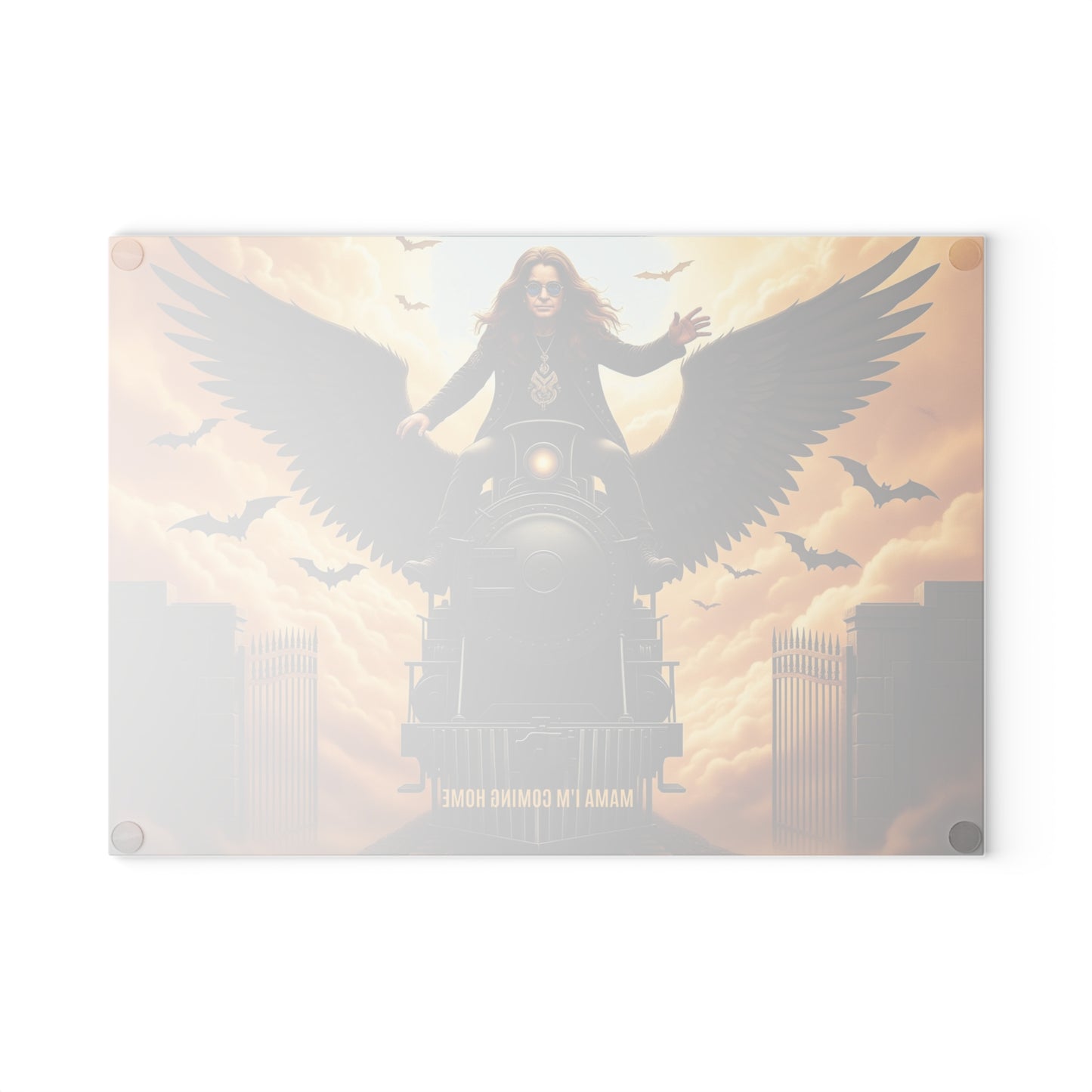 🖤🔥 Ride the Midnight Flame Cutting Board – Dark Elegance Meets Fiery Energy 🕯️🛤️