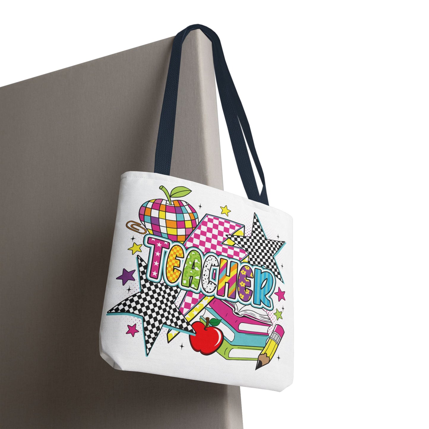🌟 Bright Teacher Stars Tote – Bold Style for the Best in Class 🍎