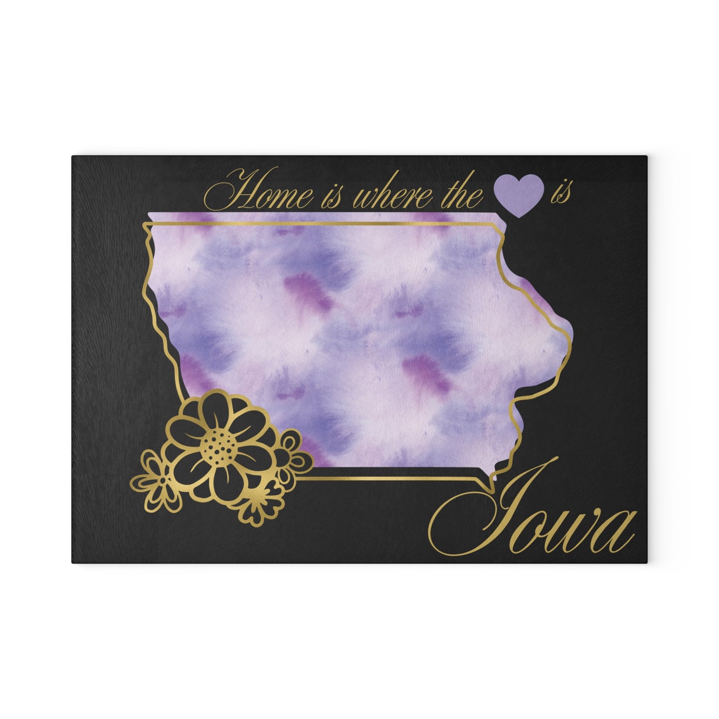 💜 Iowa State Cutting Board – Lavender Love with Midwest Charm