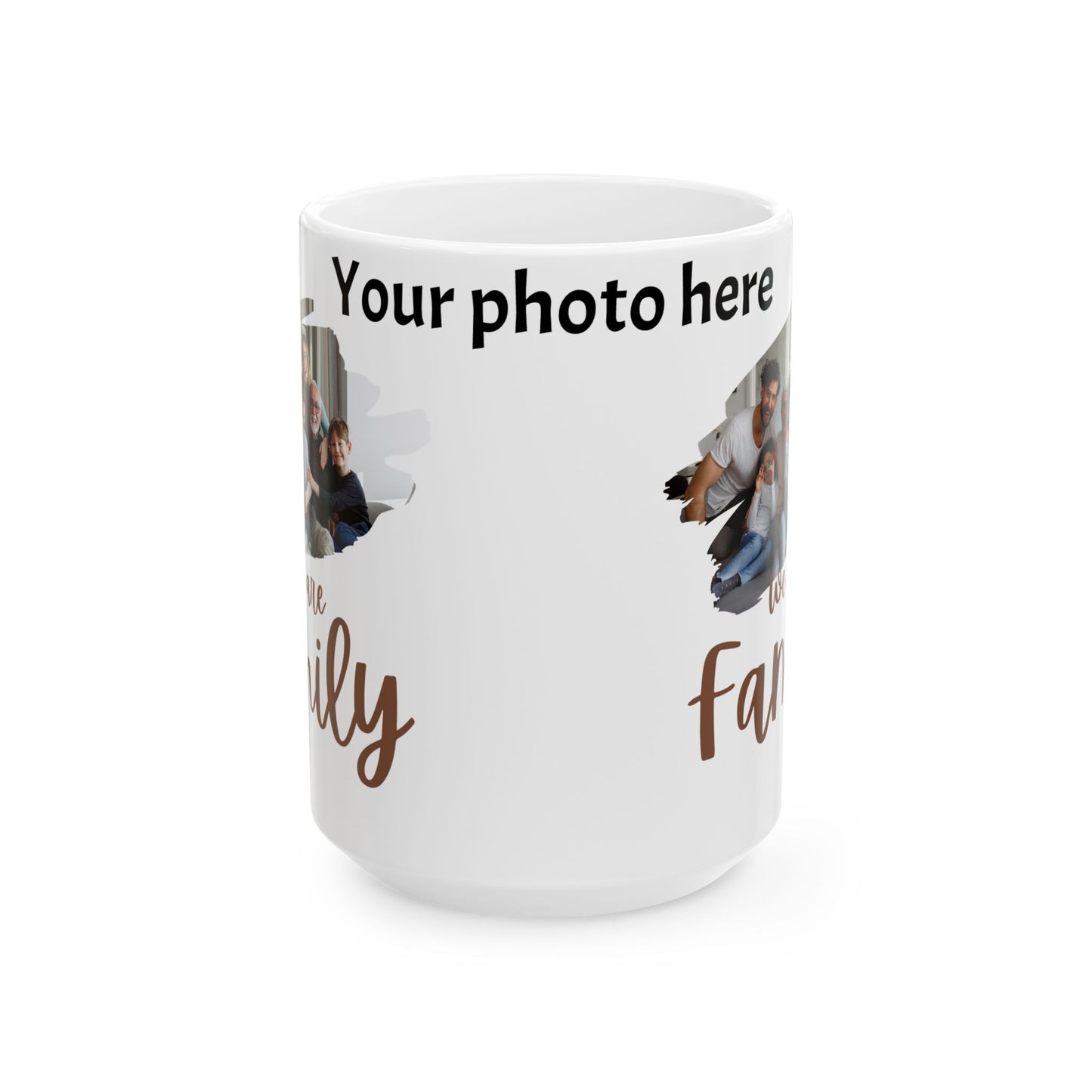 Taza personalizada con foto familiar "Somos Familia" 🏠