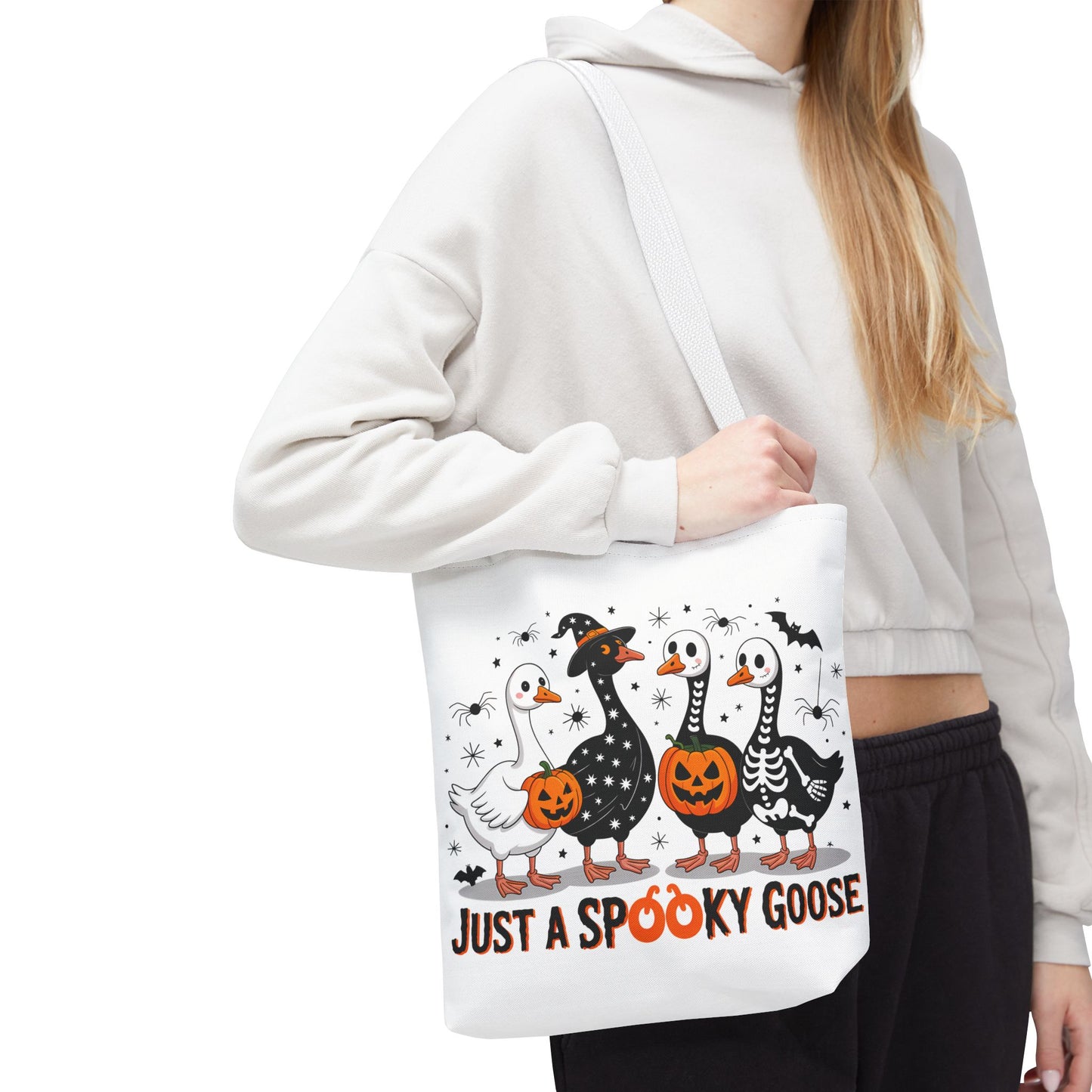 🦢 Just a Spooky Goose Tote Bag – Honkin’ Into Halloween 🎃👻